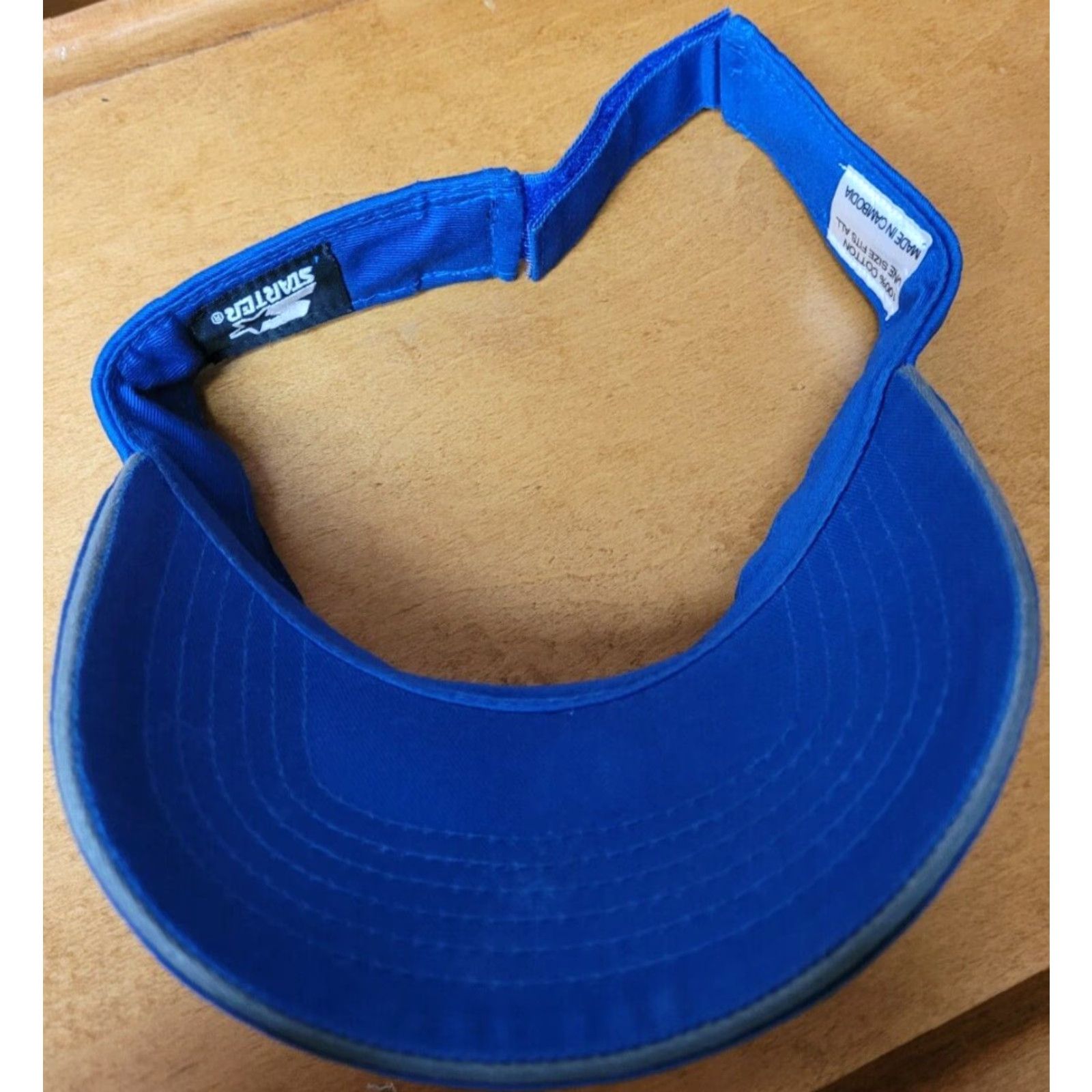Starter Starter Visor Hat Cap Adjustable Blue 90s Sports Gear Men Adjustable Strapback Mens Caps Size ONE SIZE - 3 Thumbnail