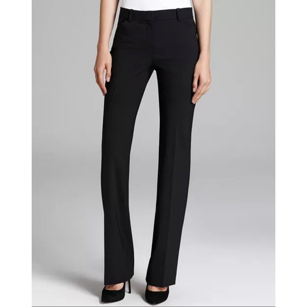 Theory Black Max 2 Edition Zip Front Center Crease Pants 6