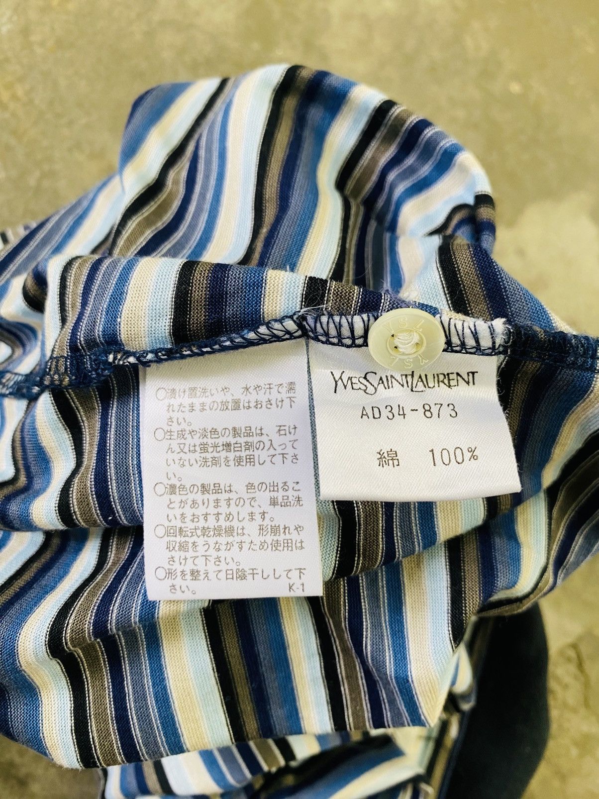 Yves Saint Laurent Yves Saint Lauren Stripe Colar Shirt Size US M / EU 48-50 / 2 - 12 Thumbnail