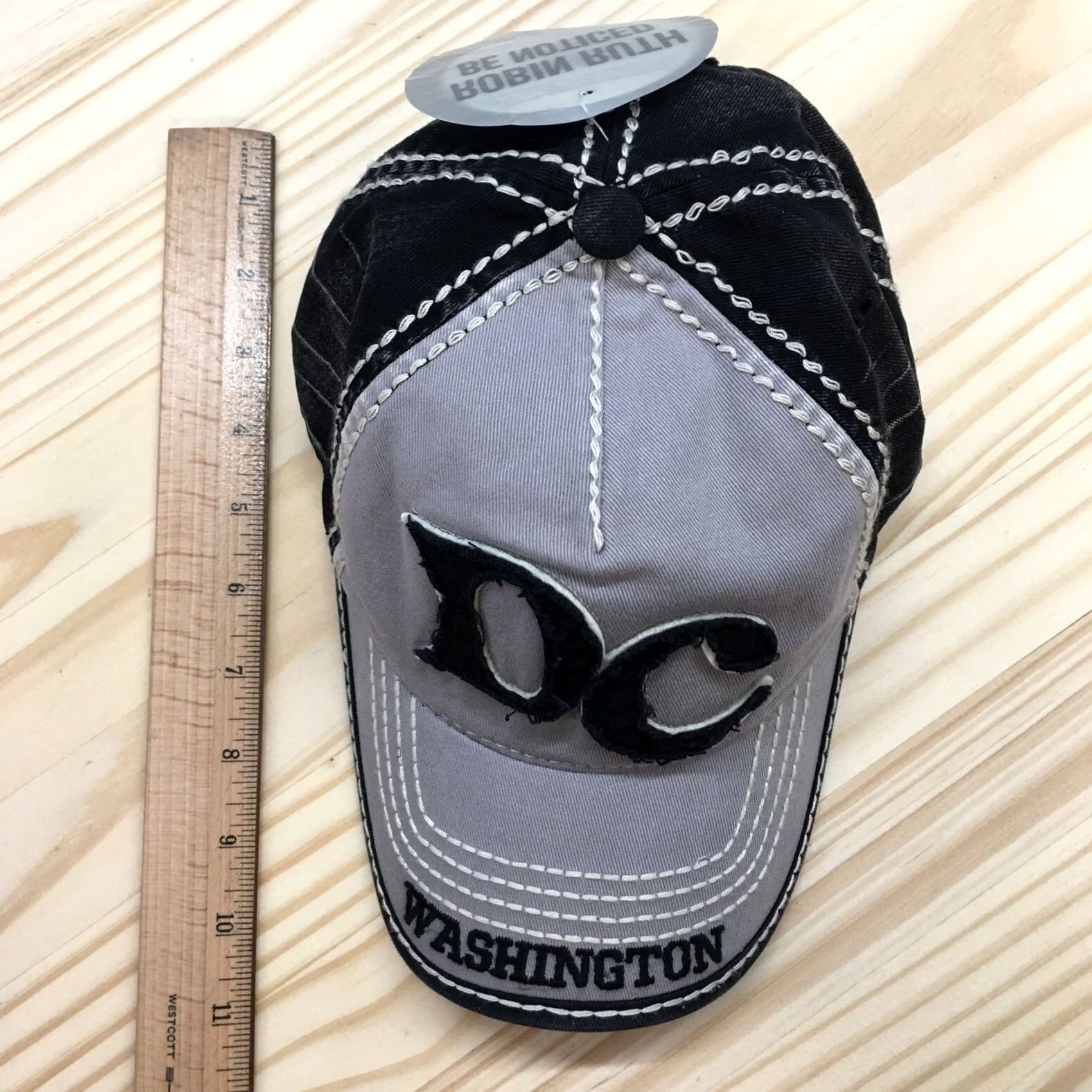 Vintage Washington DC Robin Ruth Baseball Cap Mens Black Gray OS Embroidered Logo NEW Size ONE SIZE - 3 Thumbnail