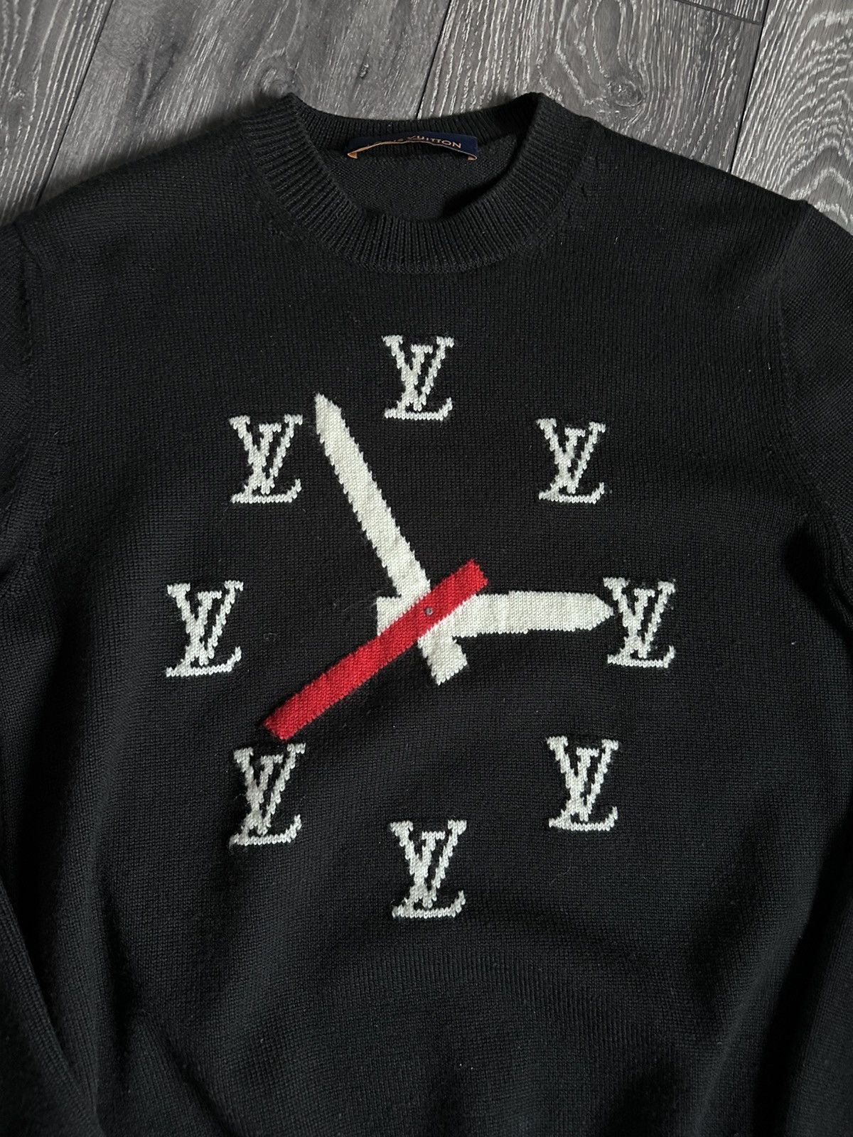Louis Vuitton louis vuitton clock logo intarsia wool sweater Size US M / EU 48-50 / 2 - 2 Thumbnail