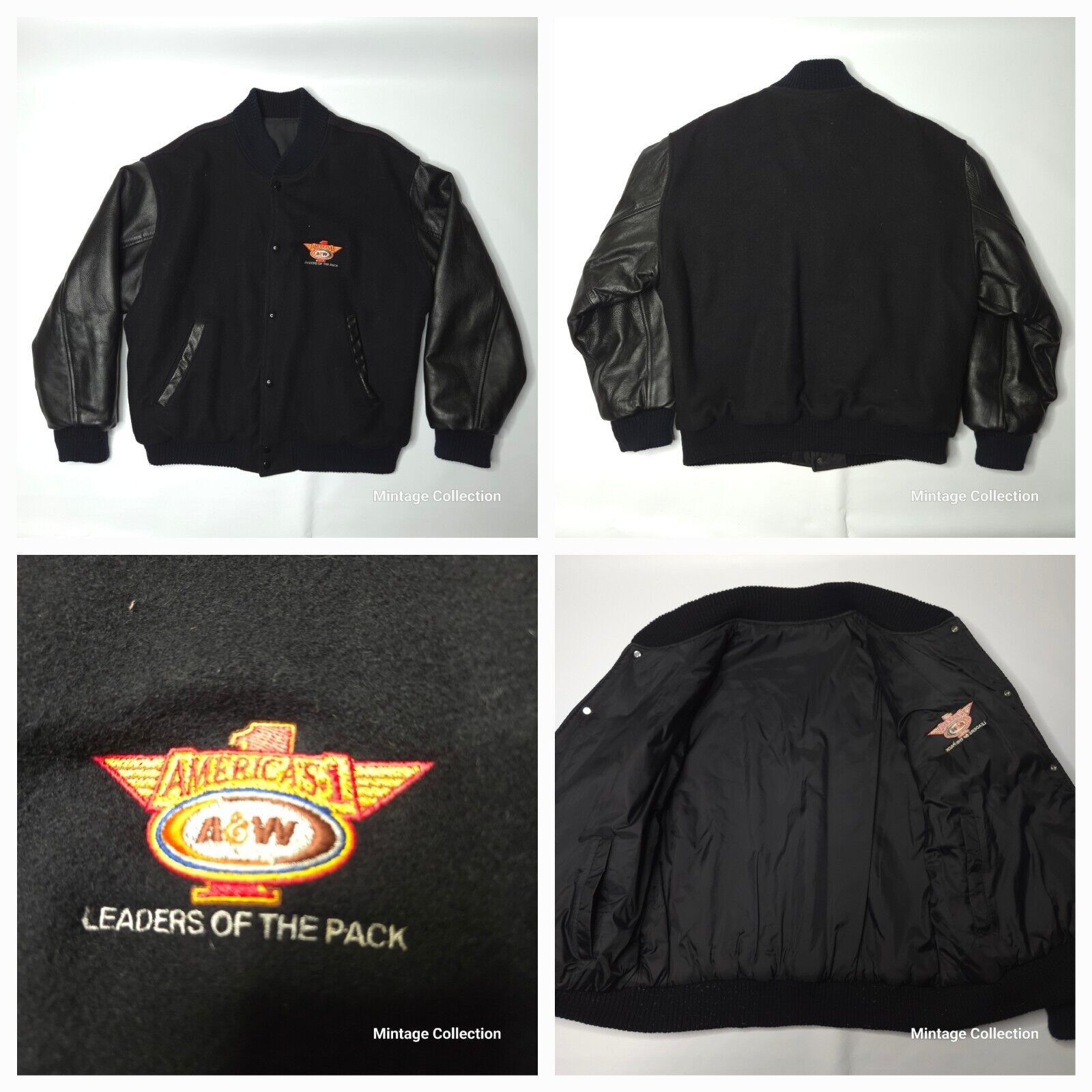 Vintage VINTAGE A&W ROOT BEER LEADERS OF THE PACK LEATHER JACKET XL Size US XL / EU 56 / 4 - 1 Thumbnail