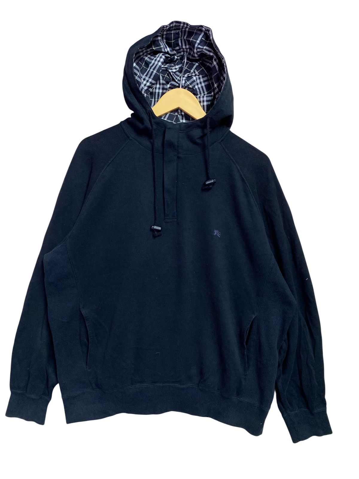 Burberry Burberry Hoodie With Check Hood half zipper Size US XL / EU 56 / 4 - 1 Thumbnail