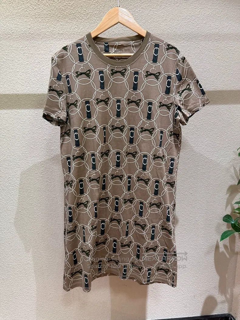 Hermes Hermes Classic Geometric Print Short Sleeve Dress Size XS / US 0-2 / IT 36-38 - 1 Thumbnail