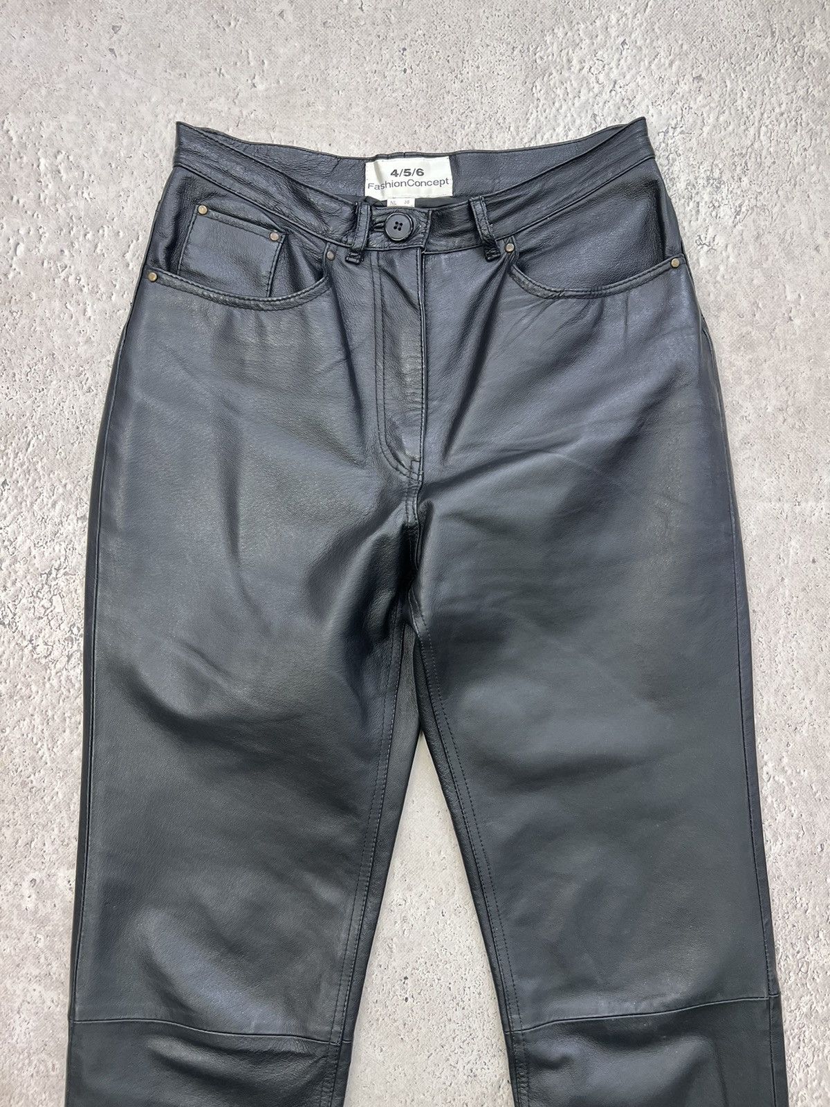 Designer × Leather VINTAGE CASUAL BALENCIAGA STYLE LEATHER PANTS MOTO RACING Size US 30 / EU 46 - 5 Thumbnail