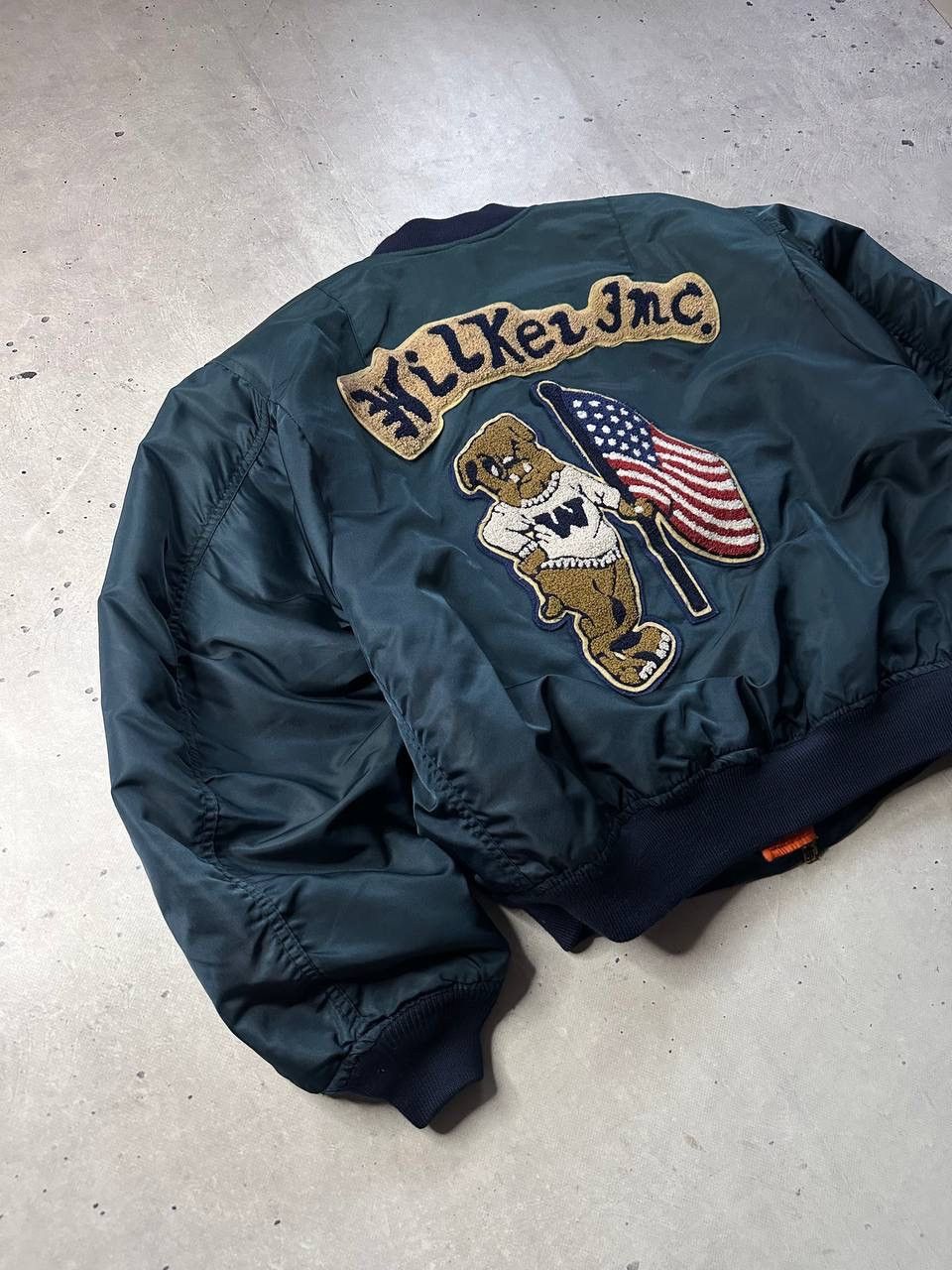 Other Vintage Wilker Industries MA-1 Bomber Jacket USA Patch Y2K Size US XL / EU 56 / 4 - 2 Thumbnail