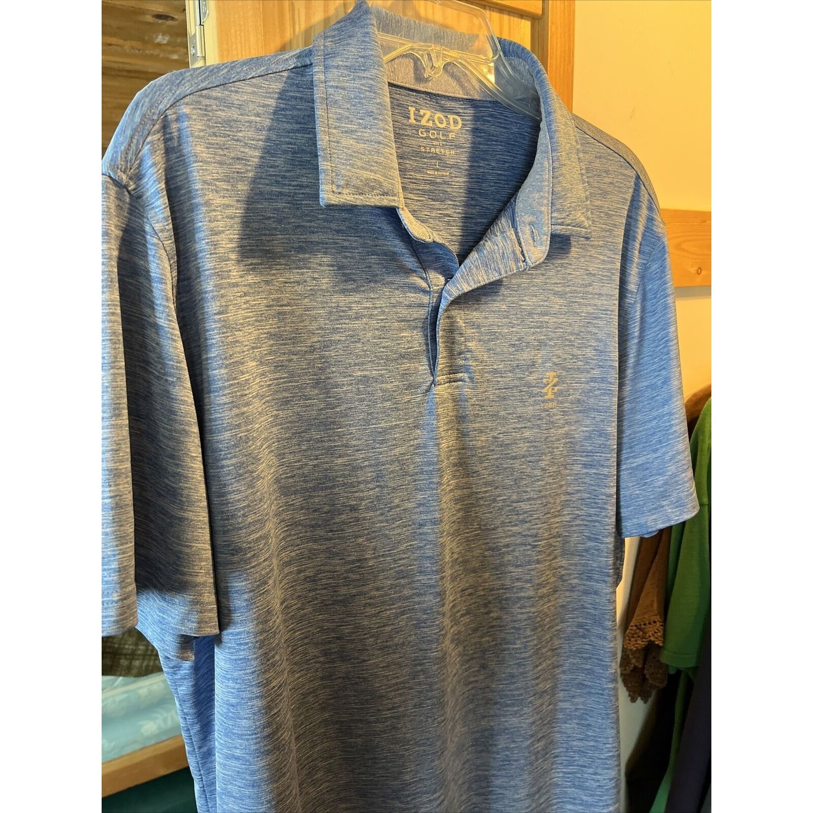Izod IZOD GOLF Men’s Size L Blue SS Button Polyester Polo Shirt Size US L / EU 52-54 / 3 - 5 Thumbnail