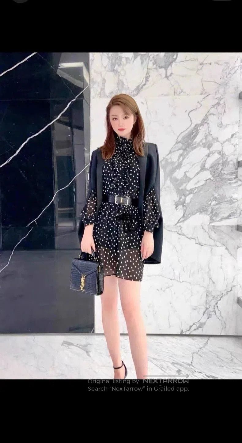 Saint Laurent Paris Saint Laurent Silk Polka Dot Dress. Size US M / EU 48-50 / 2 - 9 Thumbnail