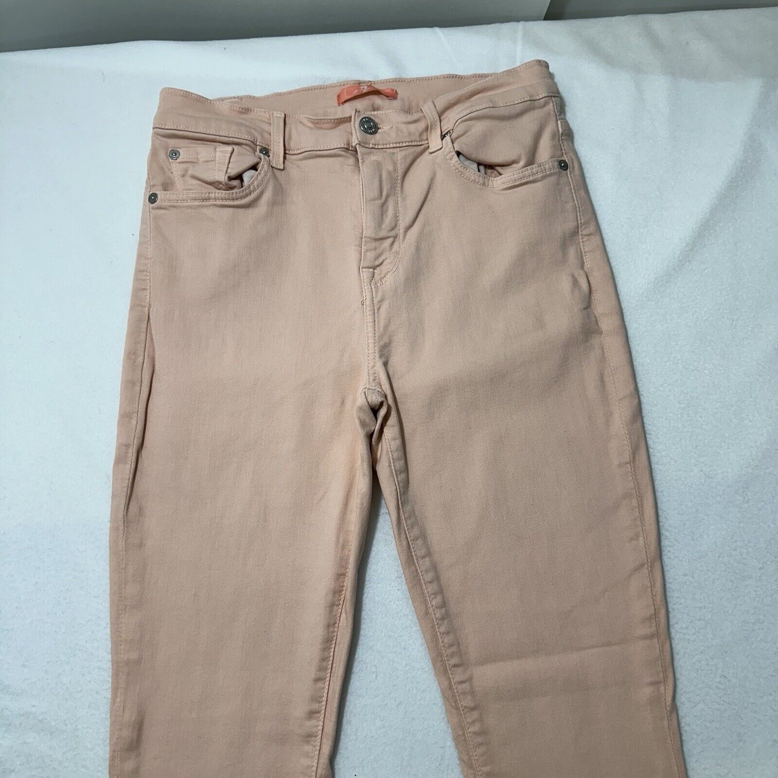 7 For All Mankind 7 For All Mankind 29 Peach Light Pink Skinny Jeans Mid Rise Size 28" / US 6 / IT 42 - 2 Thumbnail