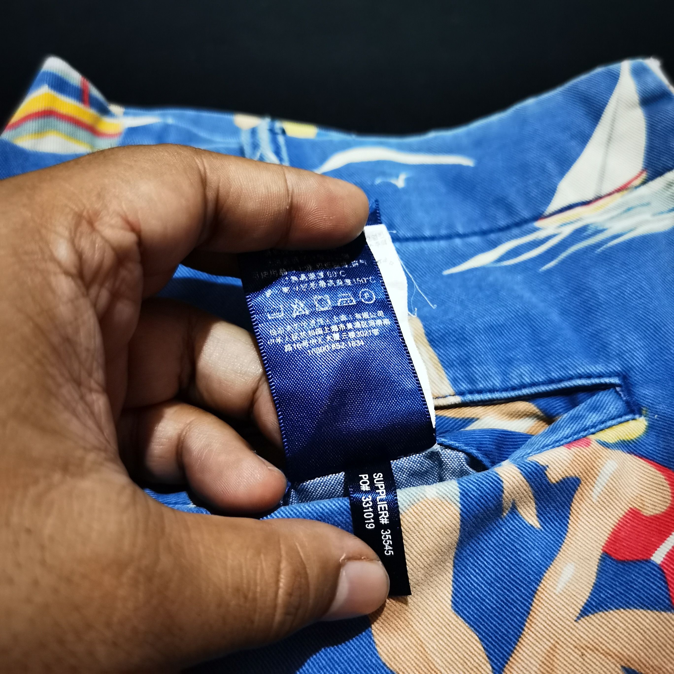 Polo Ralph Lauren × Vintage 90s Polo Ralph Lauren Printed Blue Beach Sail Umbrella Size US 34 / EU 50 - 10 Thumbnail