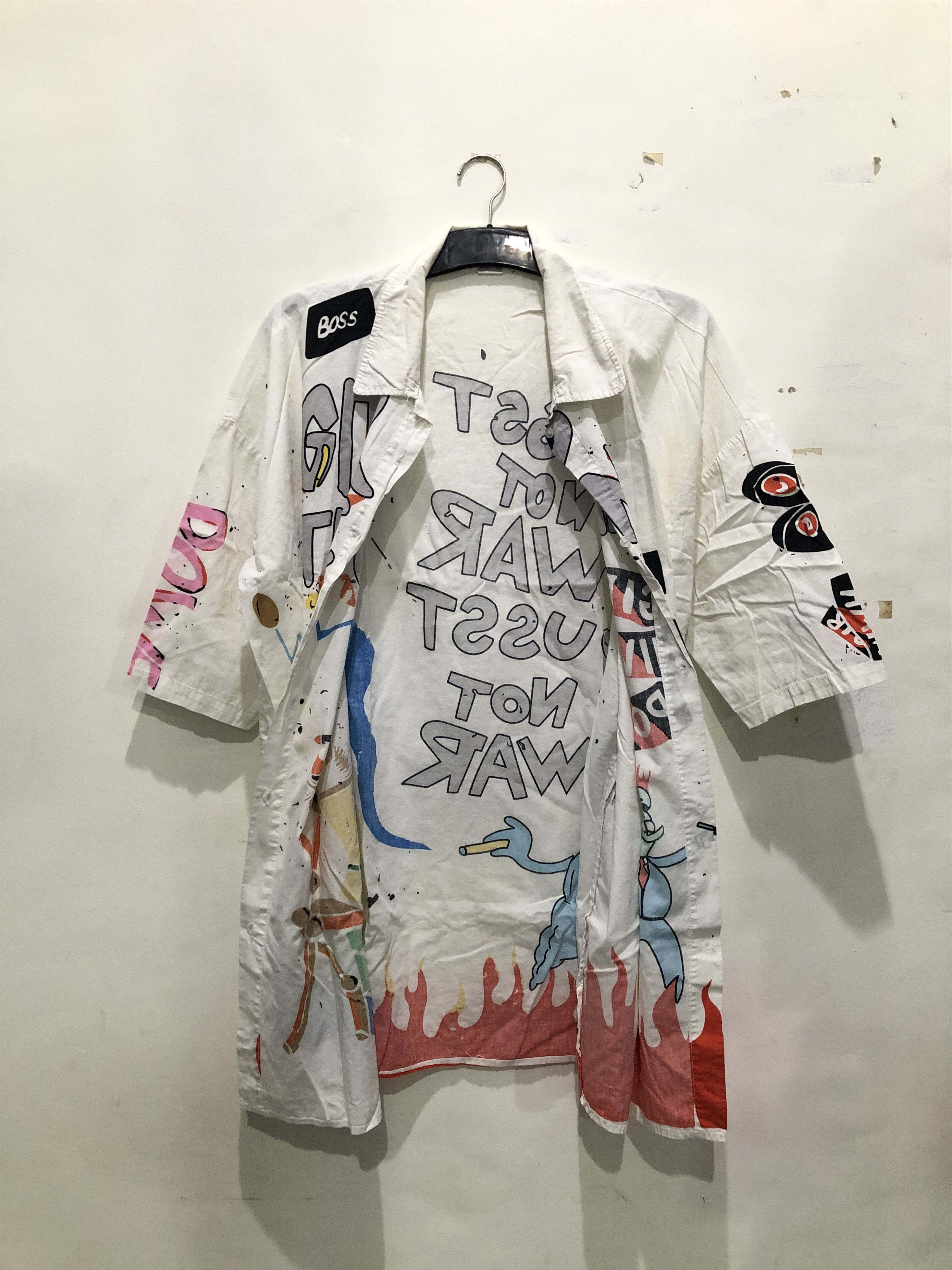 Japanese Brand Anhelon Robotic Pusst Not War Shirt Button Up Size US L / EU 52-54 / 3 - 2 Thumbnail