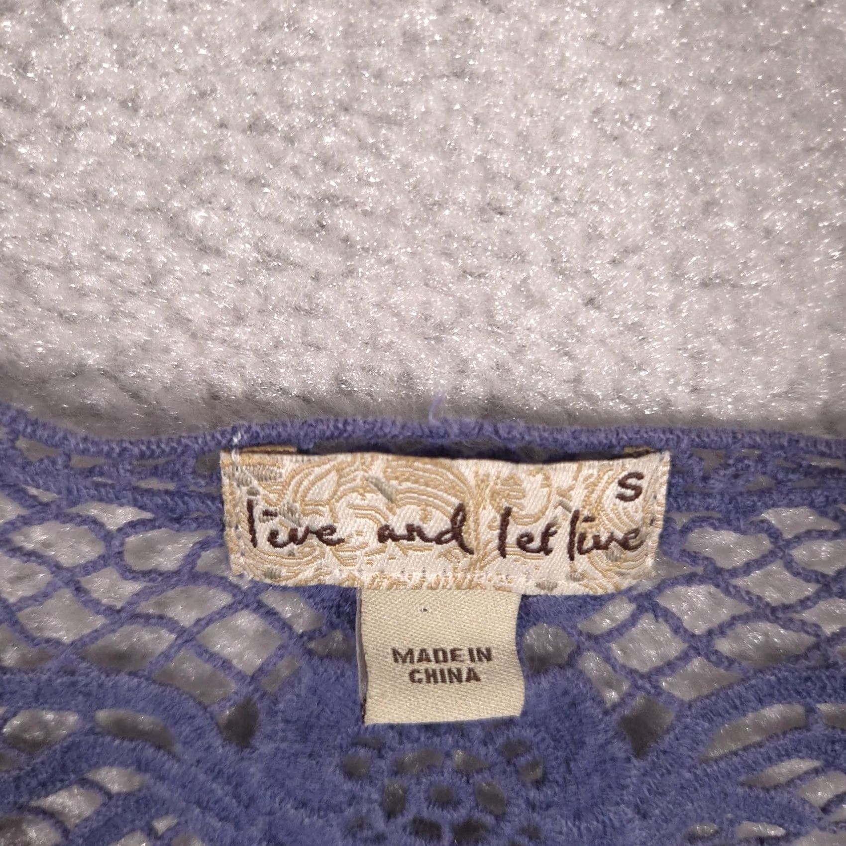 Olive Live And Let Live Blouse Womens Small Blue Paisley Beaded Tunic Top Crochet Lace Size S / US 4 / IT 40 - 4 Thumbnail