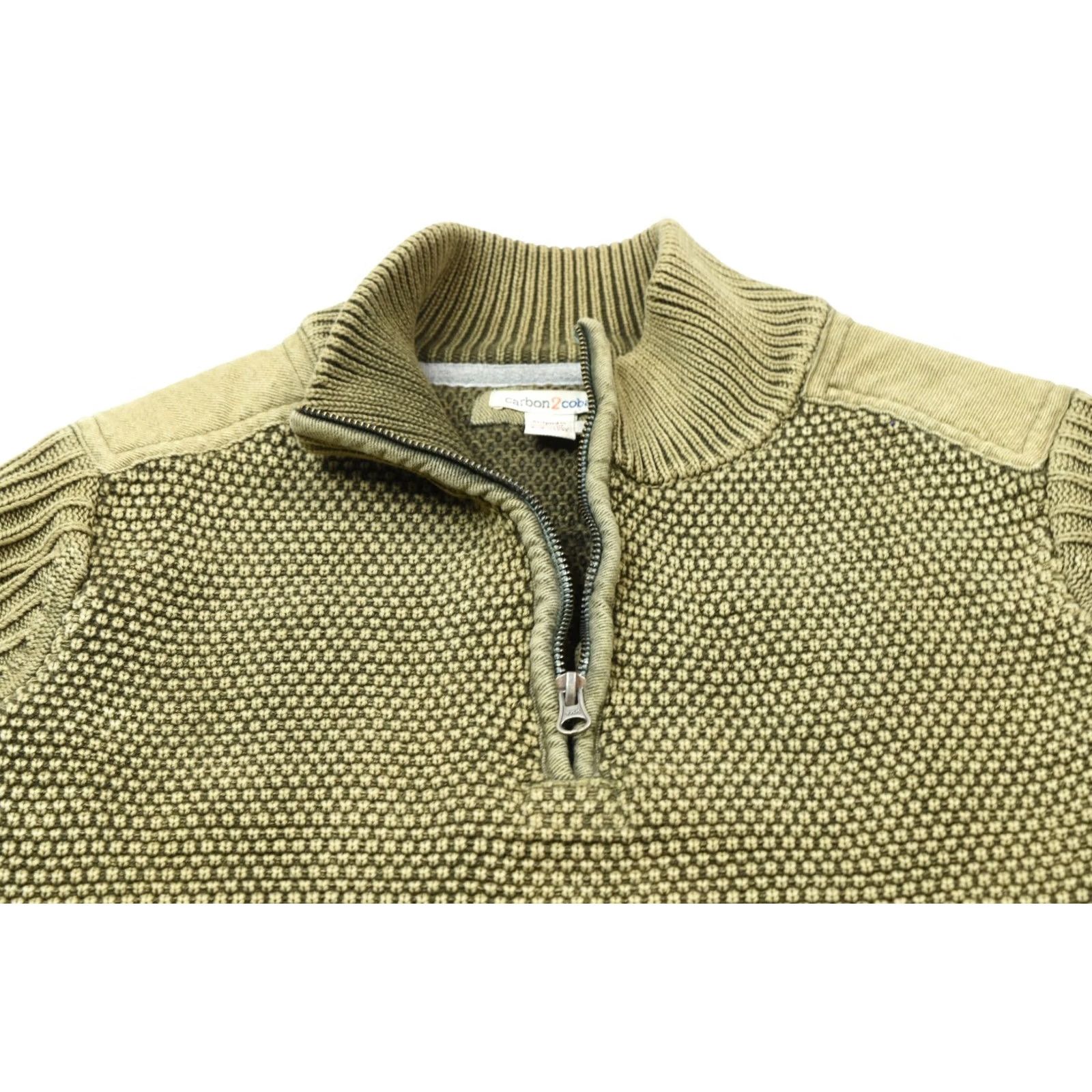 Carbon2Cobalt Carbon2Cobalt 1/4 Zip Heavy Knit Pullover Sweater Mens Small Green Long Sleeve Size US S / EU 44-46 / 1 - 3 Thumbnail