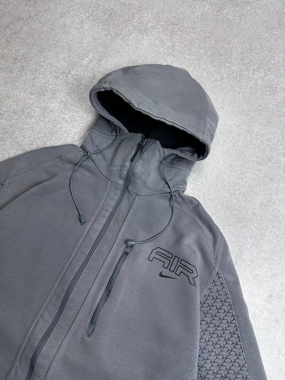 Nike Vintage 90s Nike Air Big Logo Ninja Hood Zip Hoodie XL Size US XL / EU 56 / 4 - 3 Thumbnail