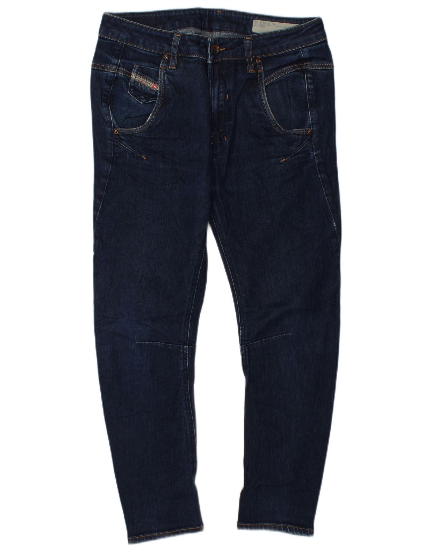 Diesel Womens Skinzee Banana Cropped Jeans W26 L24 Blue Cotton Size 42" / US 20 - 1 Thumbnail