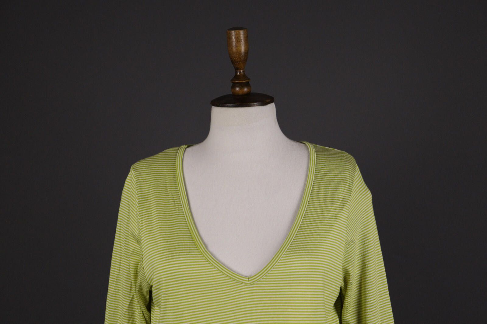 Designer Gugrun Sjoden Green Stripe Summer Blouson Dress Size M Size M / US 6-8 / IT 42-44 - 2 Thumbnail