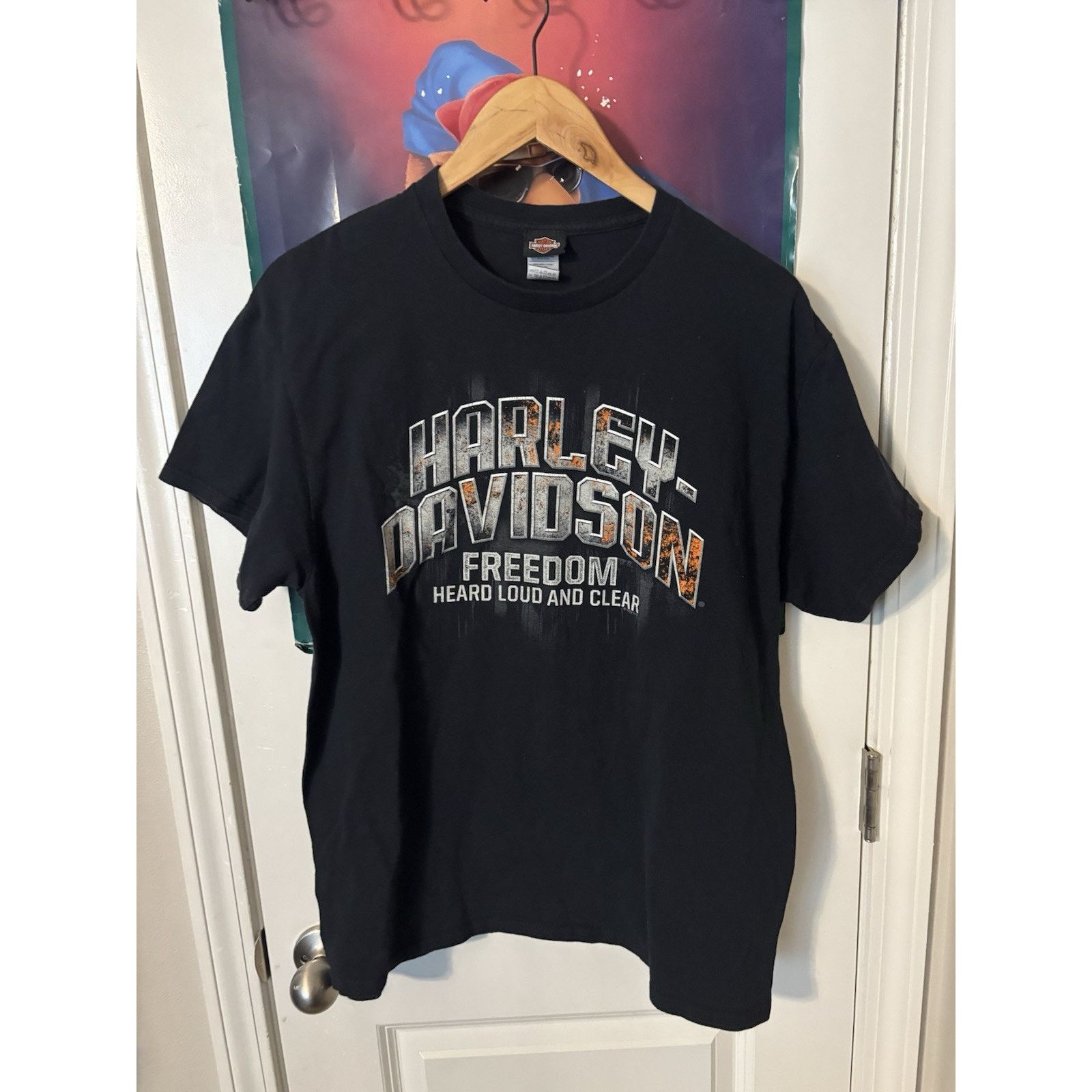 Vintage Black Harley Davidson Large Motorcycle T- Riding Size US XL / EU 56 / 4 - 1 Thumbnail