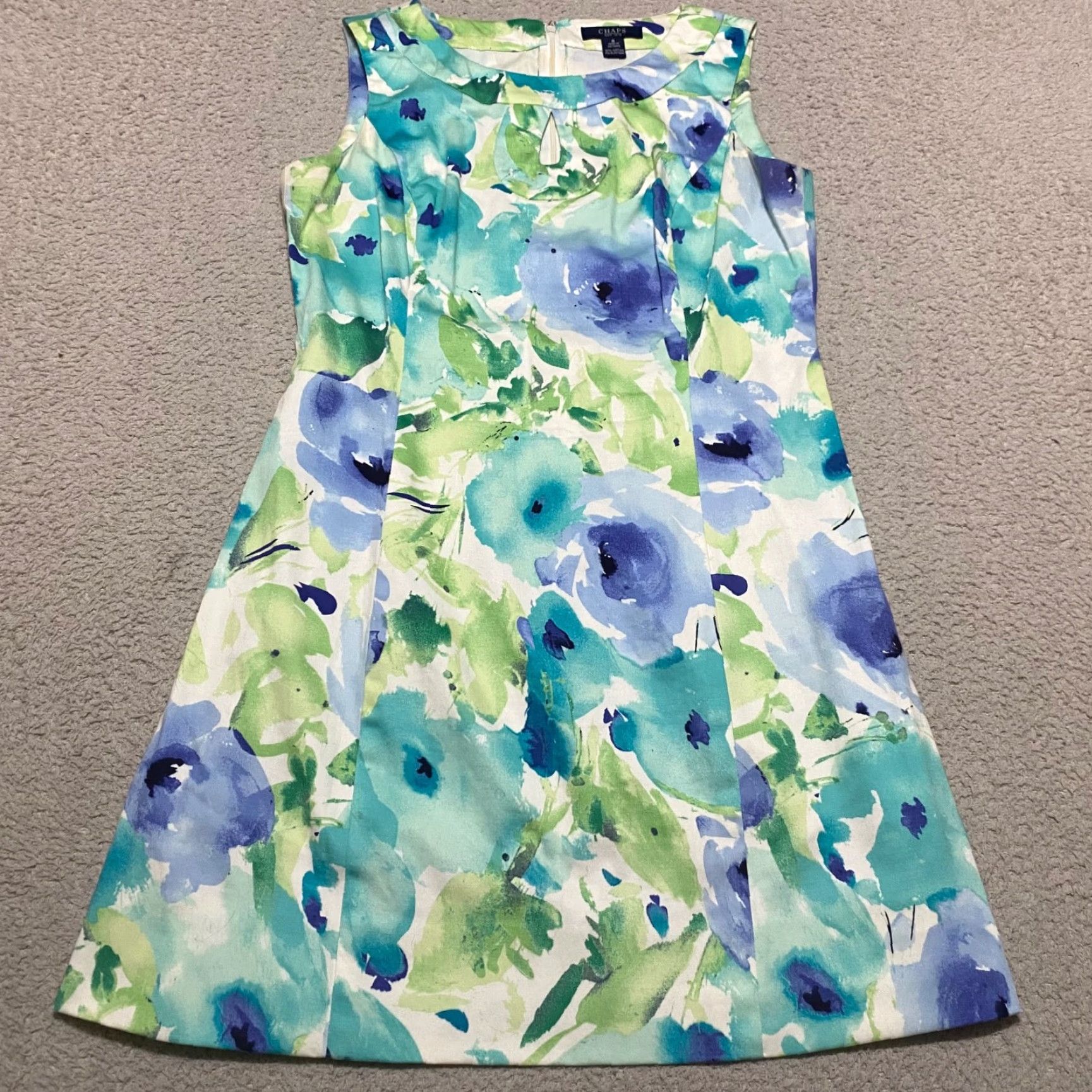 Chaps Chaps Dress Women's Multicolor Floral Sheath Sleeveless Round Neck Zip Knee Length 8 Size M / US 6-8 / IT 42-44 - 2 Thumbnail