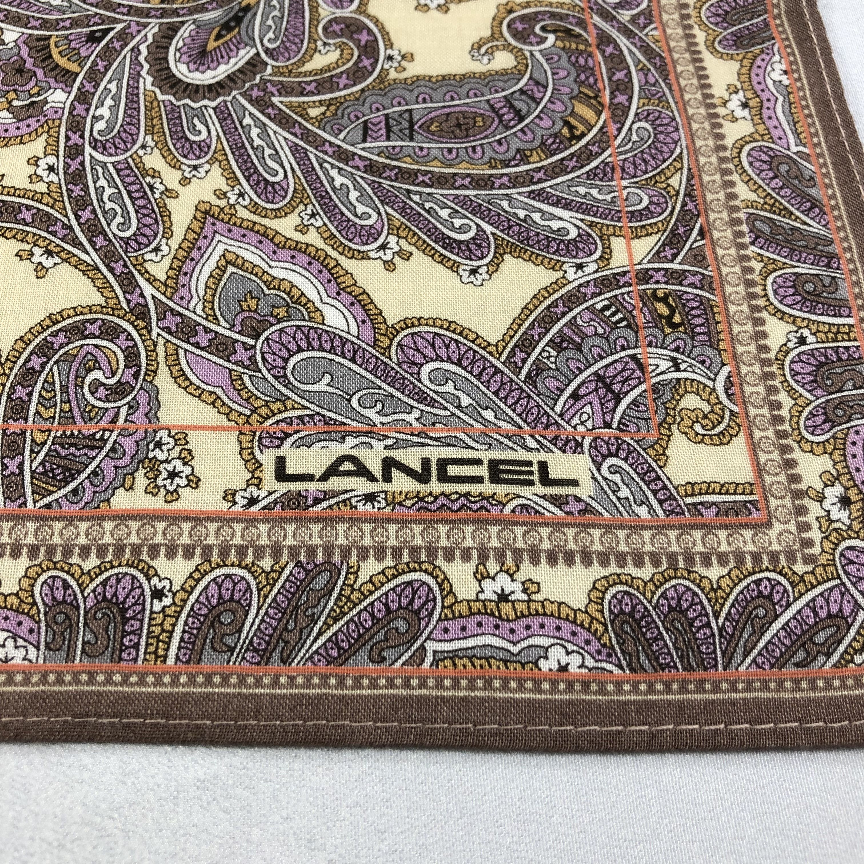 Lancel × Vintage Lancel Luxury Paisley Handkerchief Neckerchief Bandana H2160 Size ONE SIZE - 4 Thumbnail