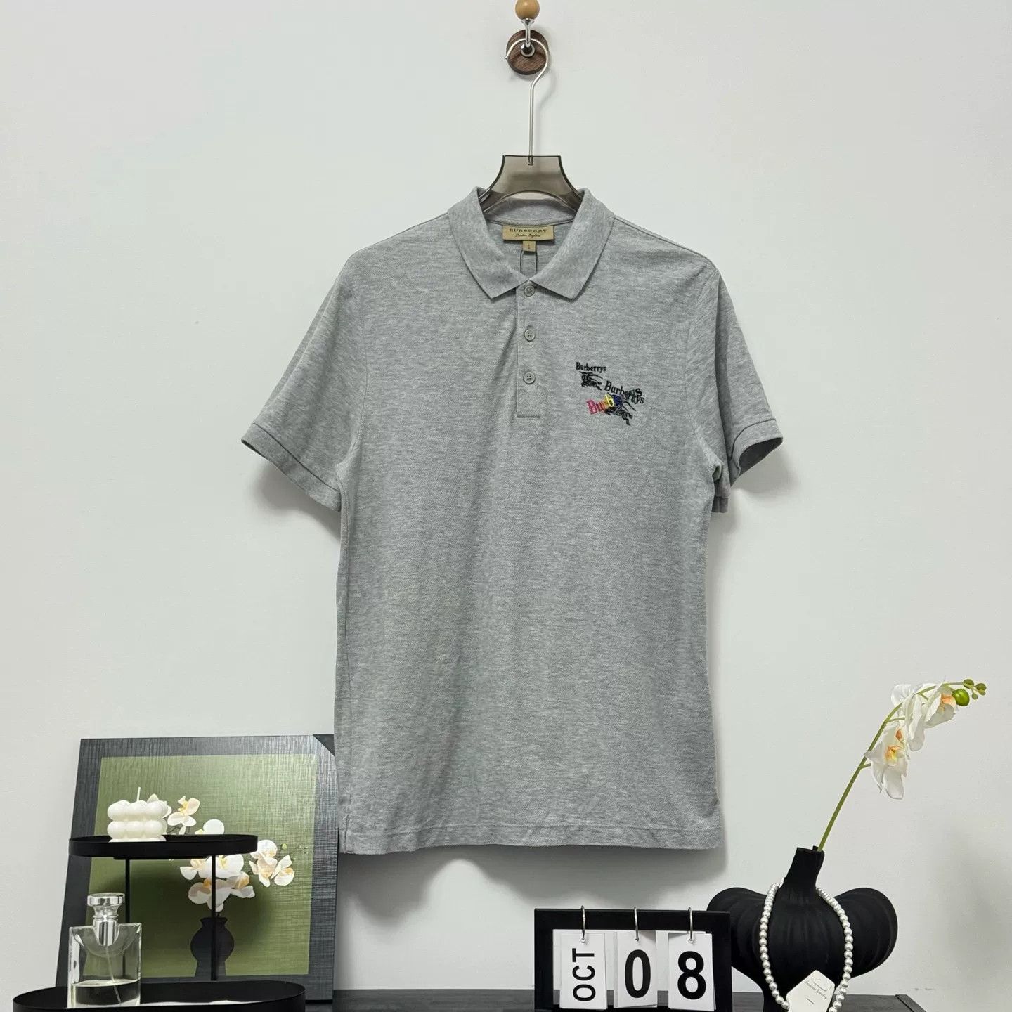 Burberry Burberry Embroidered Logo Short Sleeve Polo Size US L / EU 52-54 / 3 - 1 Thumbnail