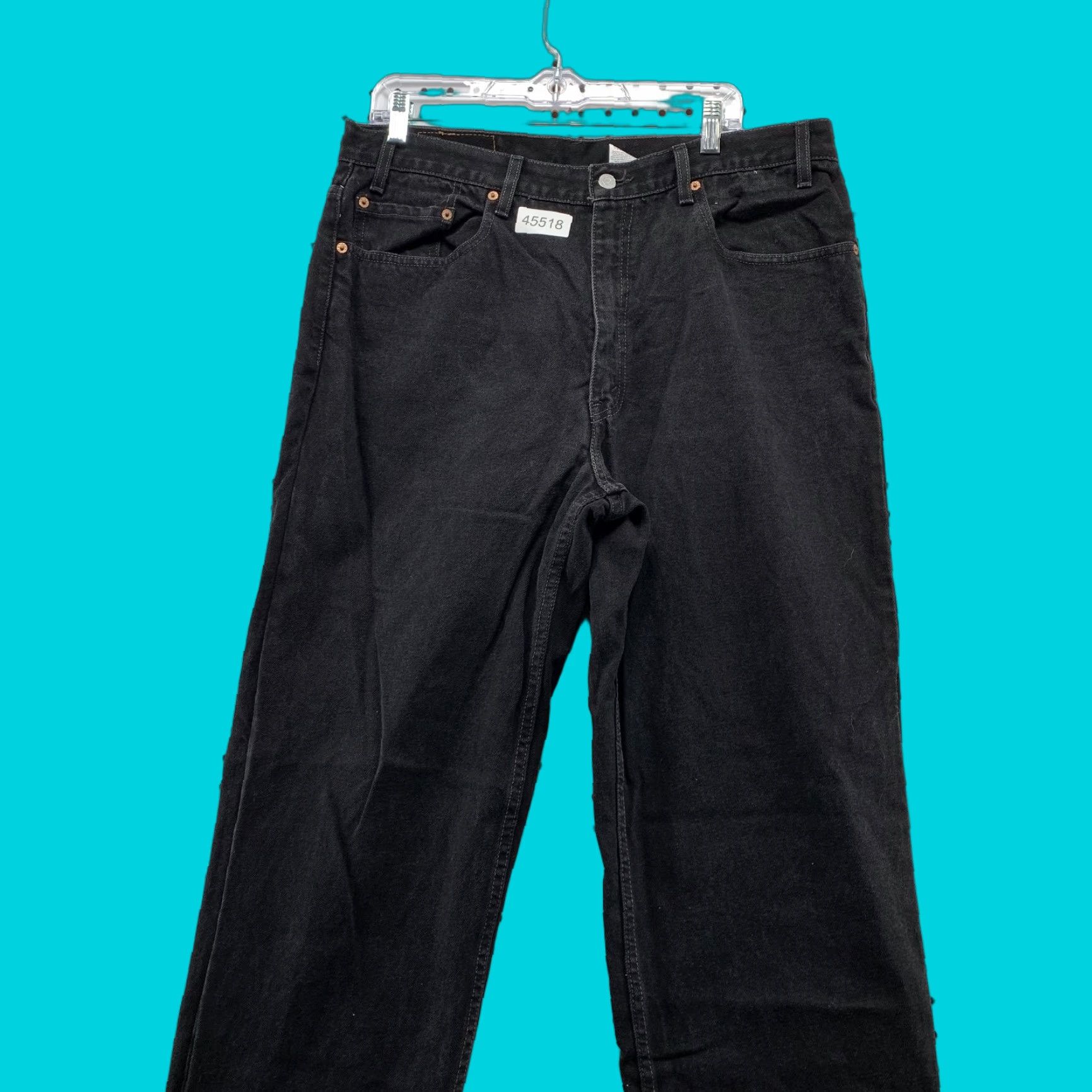 VINTAGE Levi's 550 Black Jeans Mens 36 Inseam 31 Relaxed Straight 90s Grunge Skate 5-Pocket Denim Cotton Color Black Jeans Mens 90s Grunge Levi's 550