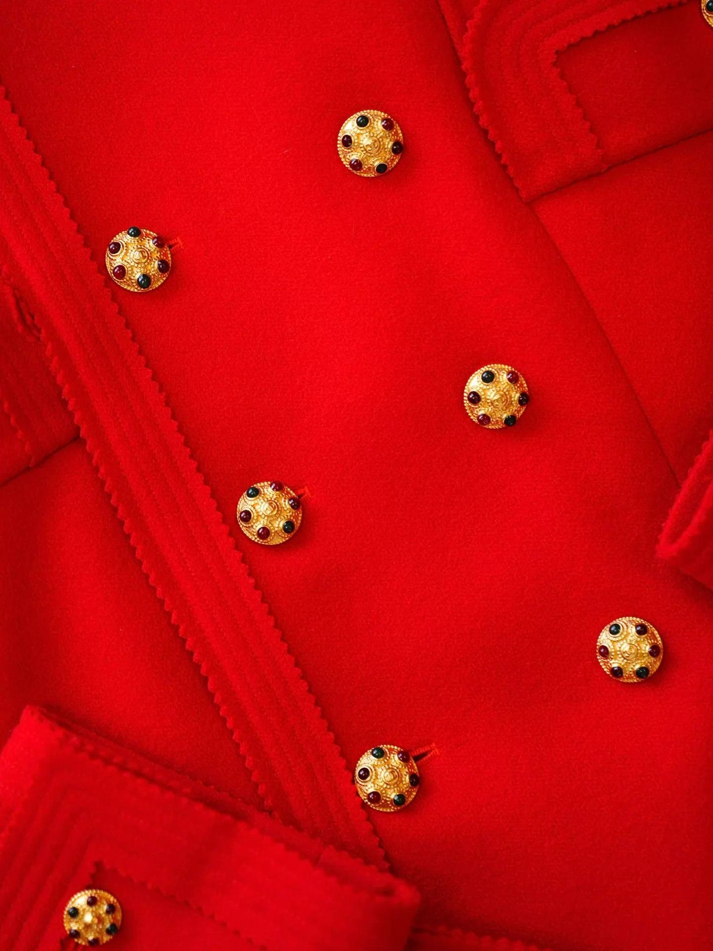 Chanel Chanel 1996 Vintage Red Double-Breasted Wool Coat Fr42 Size M / US 6-8 / IT 42-44 - 3 Thumbnail