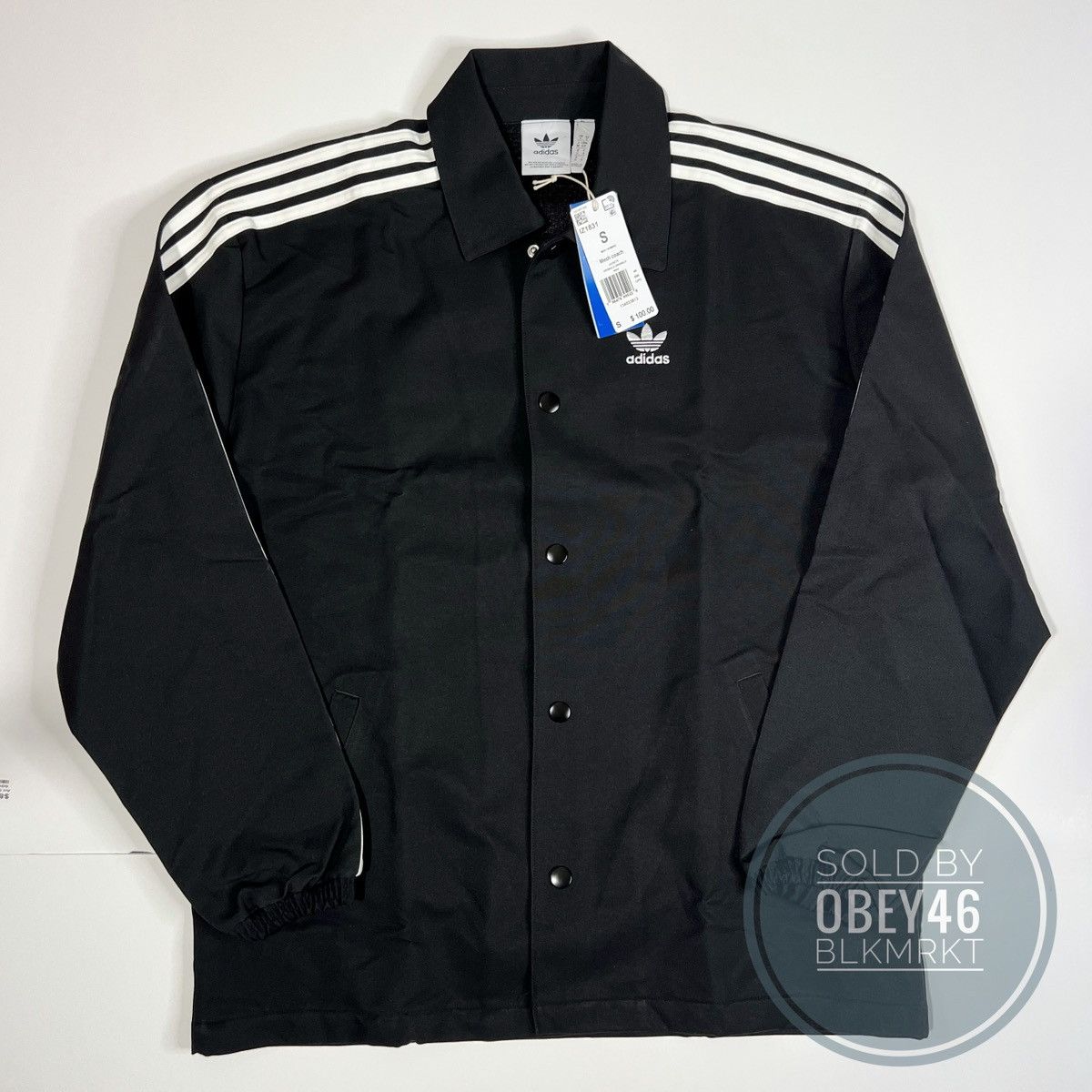Adidas Adidas Originals Mesh Coach Jacket Black White Size US S / EU 44-46 / 1 - 4 Thumbnail