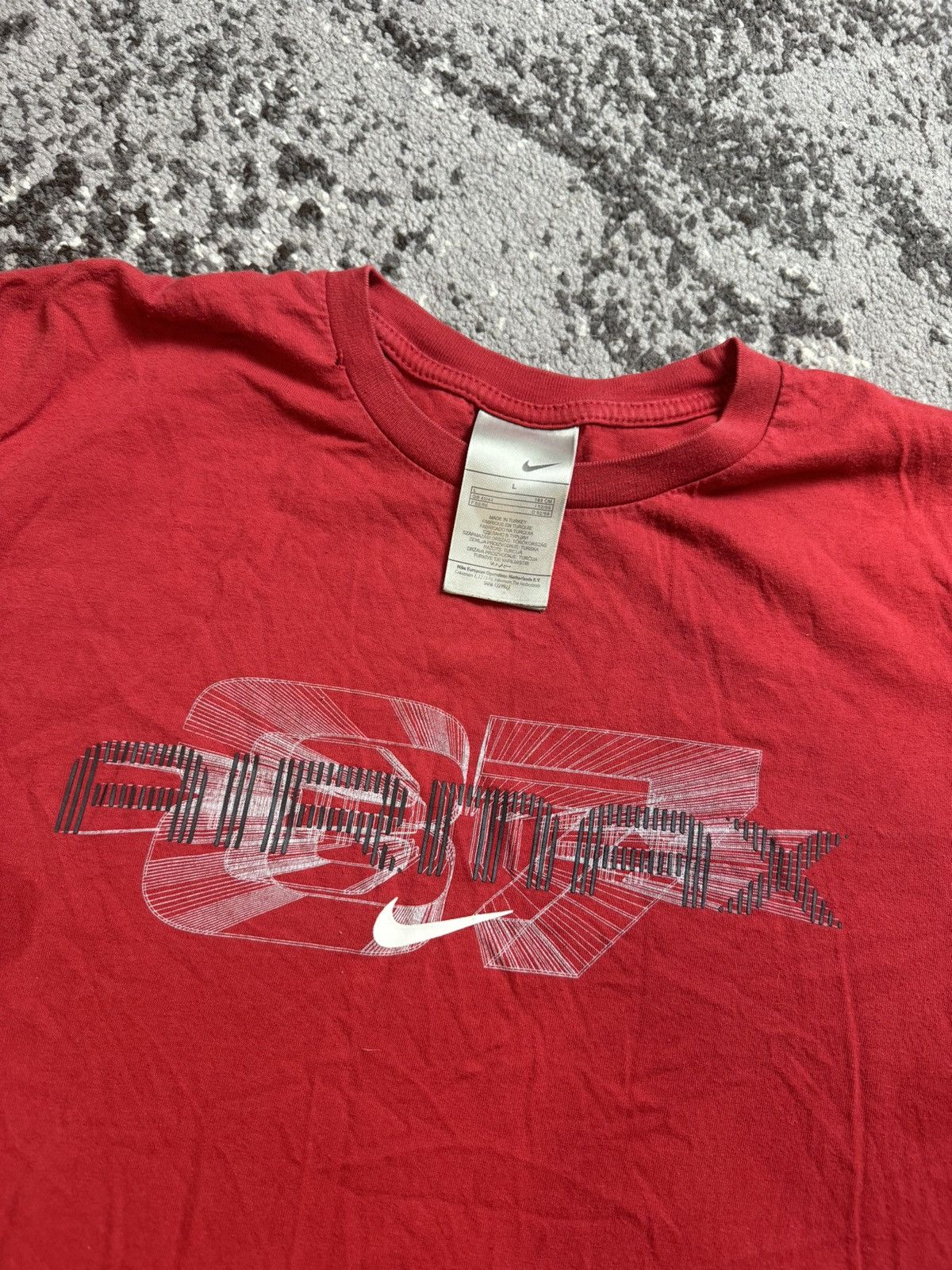 Nike × Vintage Vintage Y2K Nike 87 Air Max Swoosh logo Drill 90s T Shirt Size US L / EU 52-54 / 3 - 3 Thumbnail