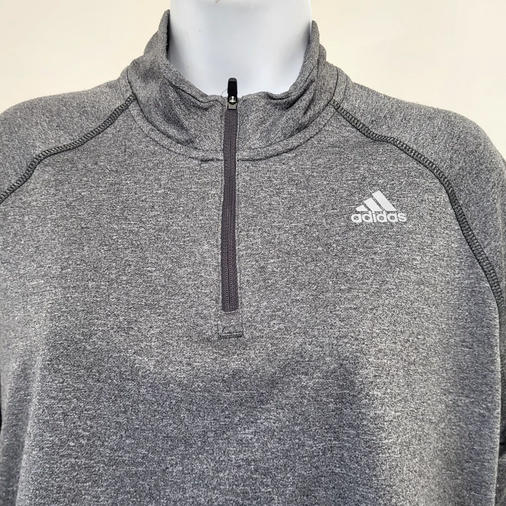 Adidas VINTAGE? No — Adidas Climalite 1/4 Zip Shirt Women's XL Gray Pullover Running Reflective... Size XL / US 12-14 / IT 48-50 - 4 Thumbnail