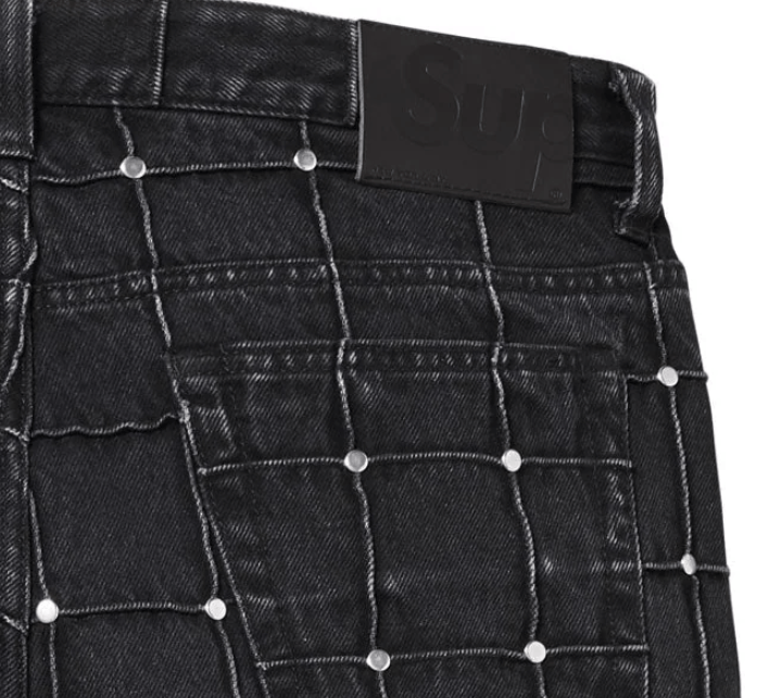 Supreme Supreme Studded Seam Loose Fit Jean Black Size 32 SS25 Size US 32 / EU 48 - 4 Thumbnail