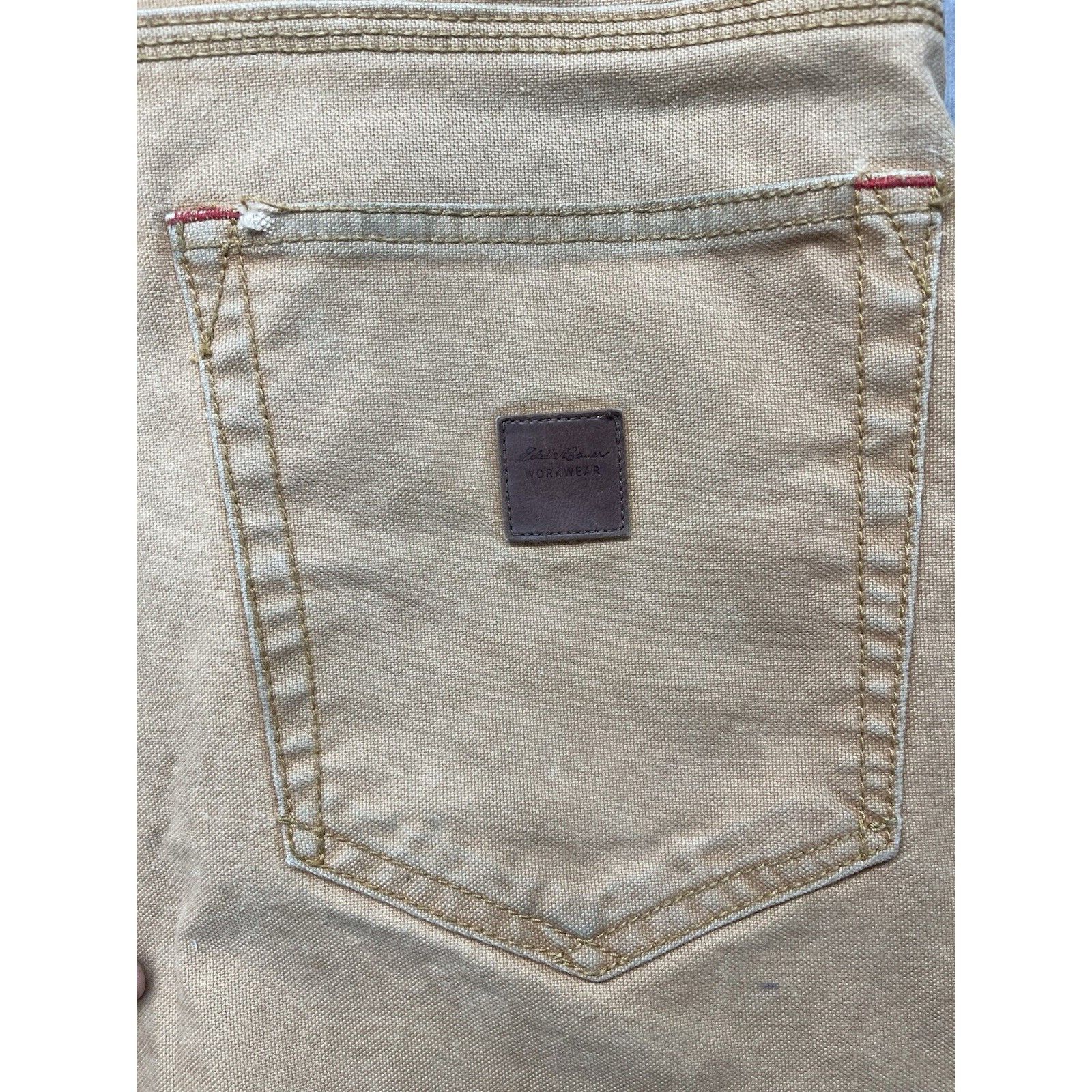 Eddie Bauer VTG 90 Y2K EDDIE BAUER WORKWEAR CANVAS CARPENTER PANTS BROWN Size US 40 / EU 56 - 3 Thumbnail