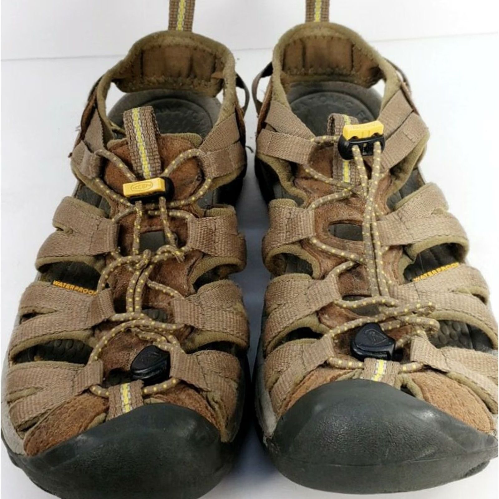 KEEN Keen Whisper Outdoor Sport Sandals Women Size 7M Brown Elastic Laces Toggle - Pre-owned, Casual, Hiking, Outdoor Activity, Light Wear, Brown Size US 7 / IT 37 - 5 Thumbnail