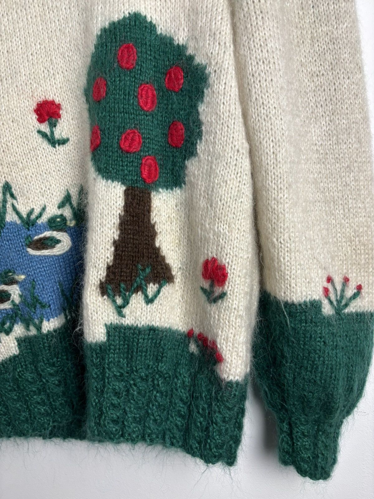 Handmade Vintage Mohair Pond Life Knitted Cardigan Size ONE SIZE - 12 Thumbnail
