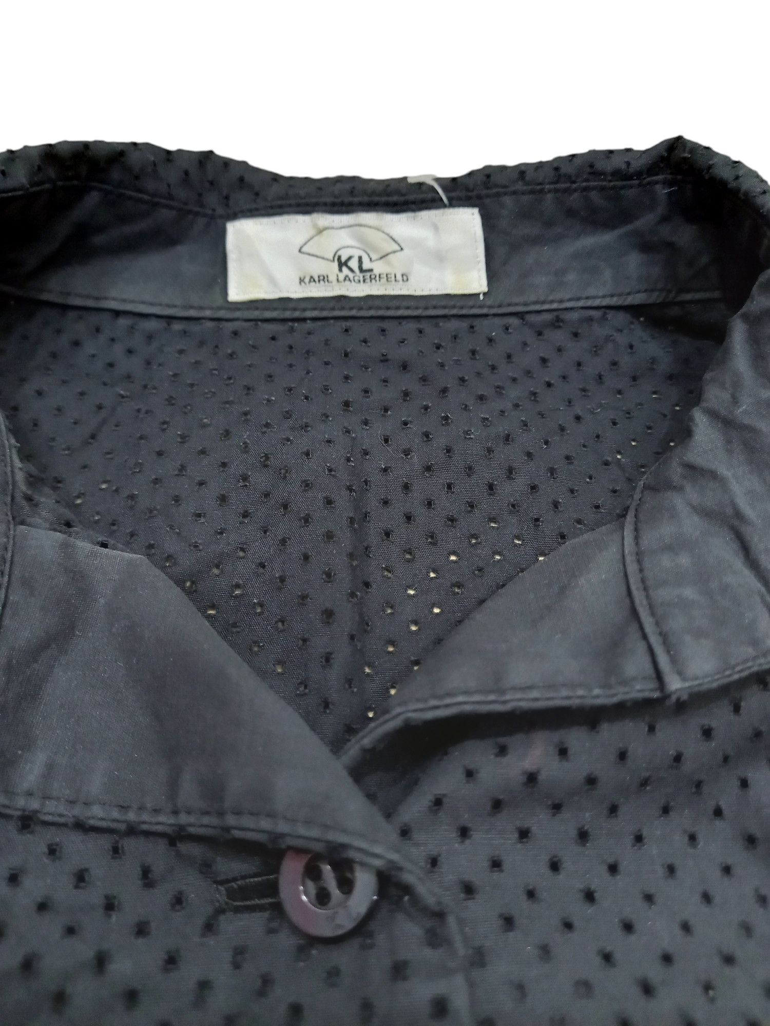 Karl Lagerfeld Karl Lagerfeld Mesh LS Button Up Shirt Size M / US 6-8 / IT 42-44 - 4 Thumbnail