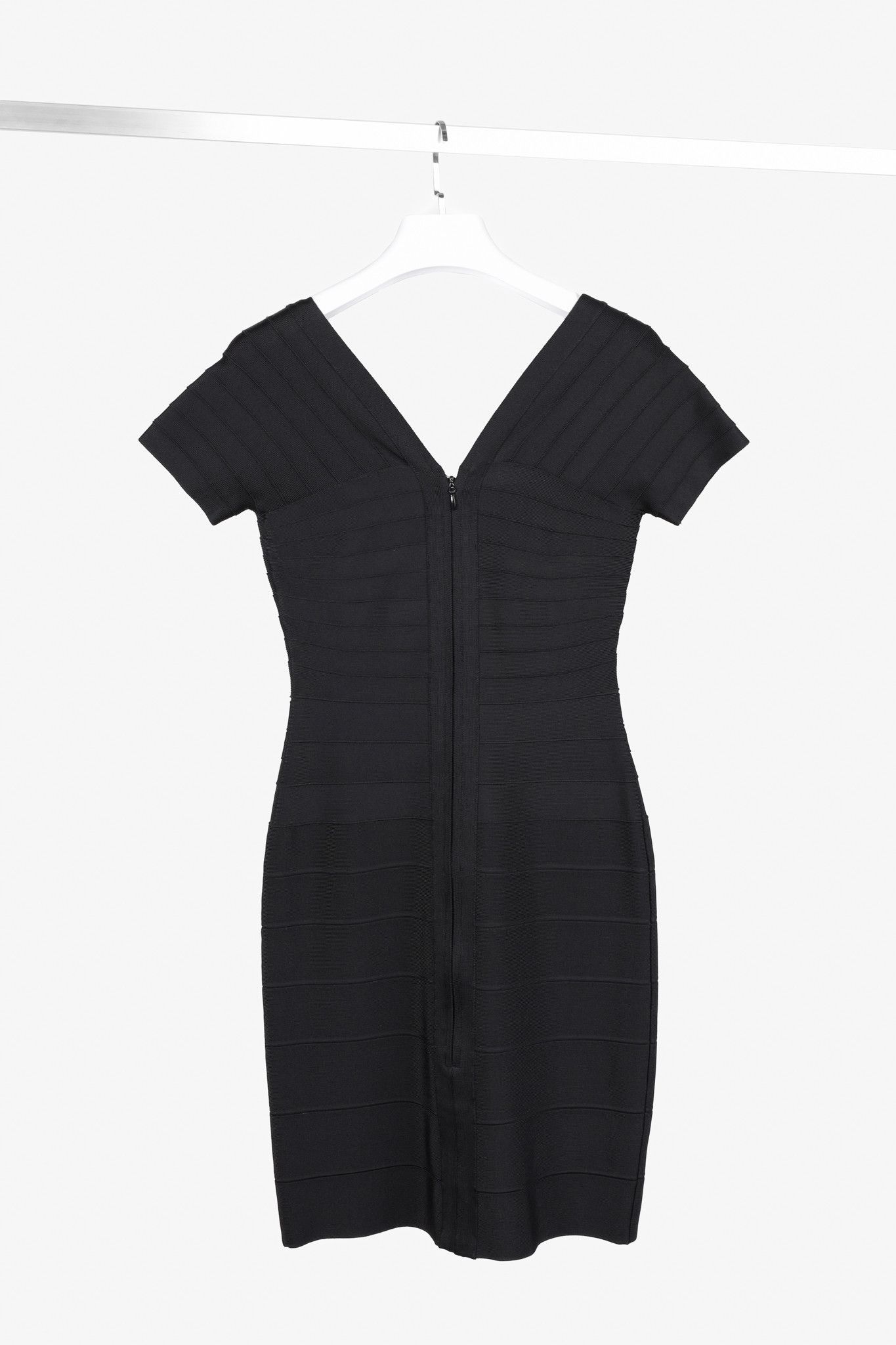 Herve Leger Herve Leger Black Bandage Dress Size L / US 10 / IT 46 - 2 Thumbnail