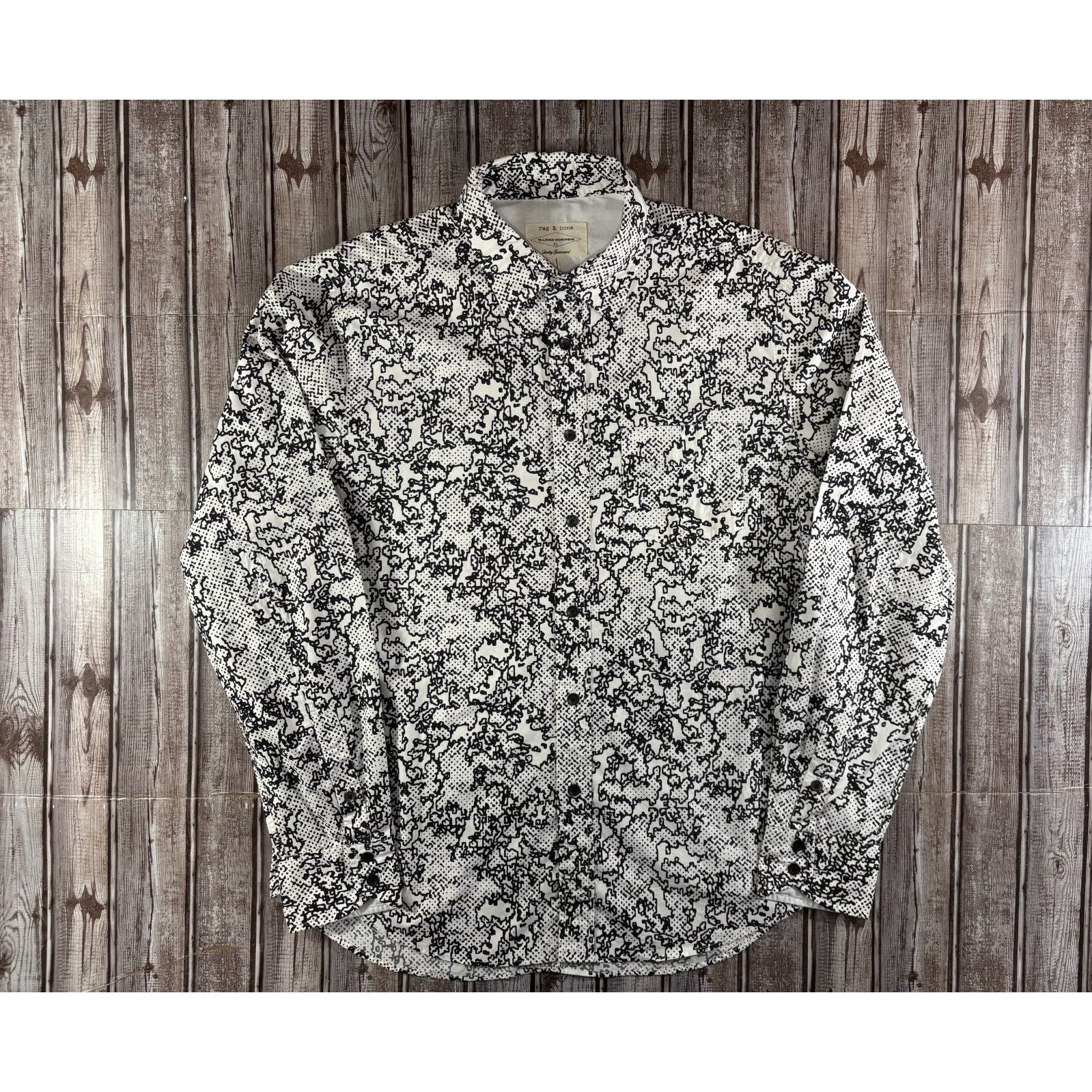 Rag & Bone Rag & Bone Graphic print tailored workwear shirt size XL col Size US XL / EU 56 / 4 - 1 Thumbnail