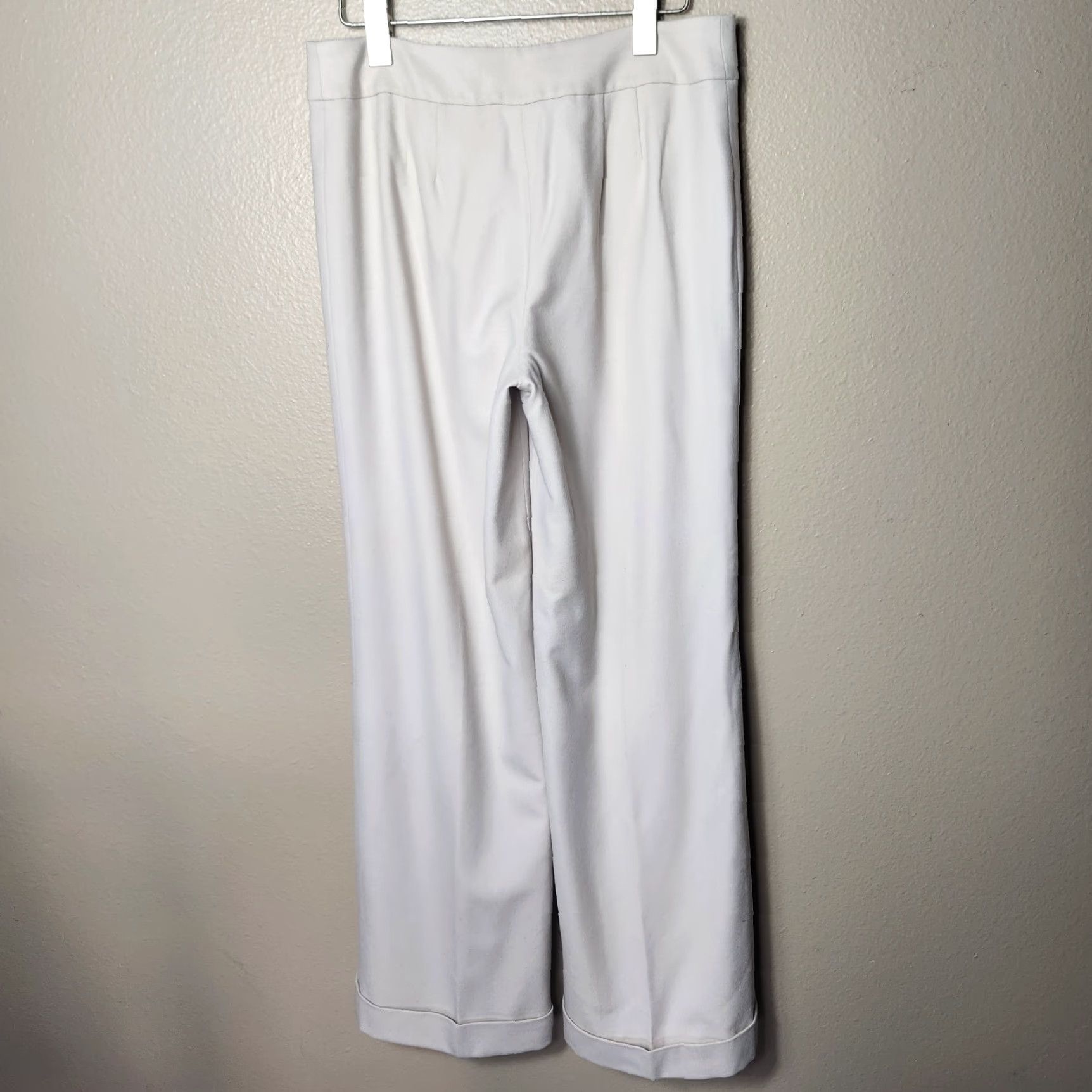 Vintage AT Studio Wmns Wool Cashmere High Rise Cuffed Wide Leg Dress Pants-Size 6 NWT Beige Wool Dress Pants Wide-Leg Office Womens Size 28" / US 6 / IT 42 - 4 Thumbnail