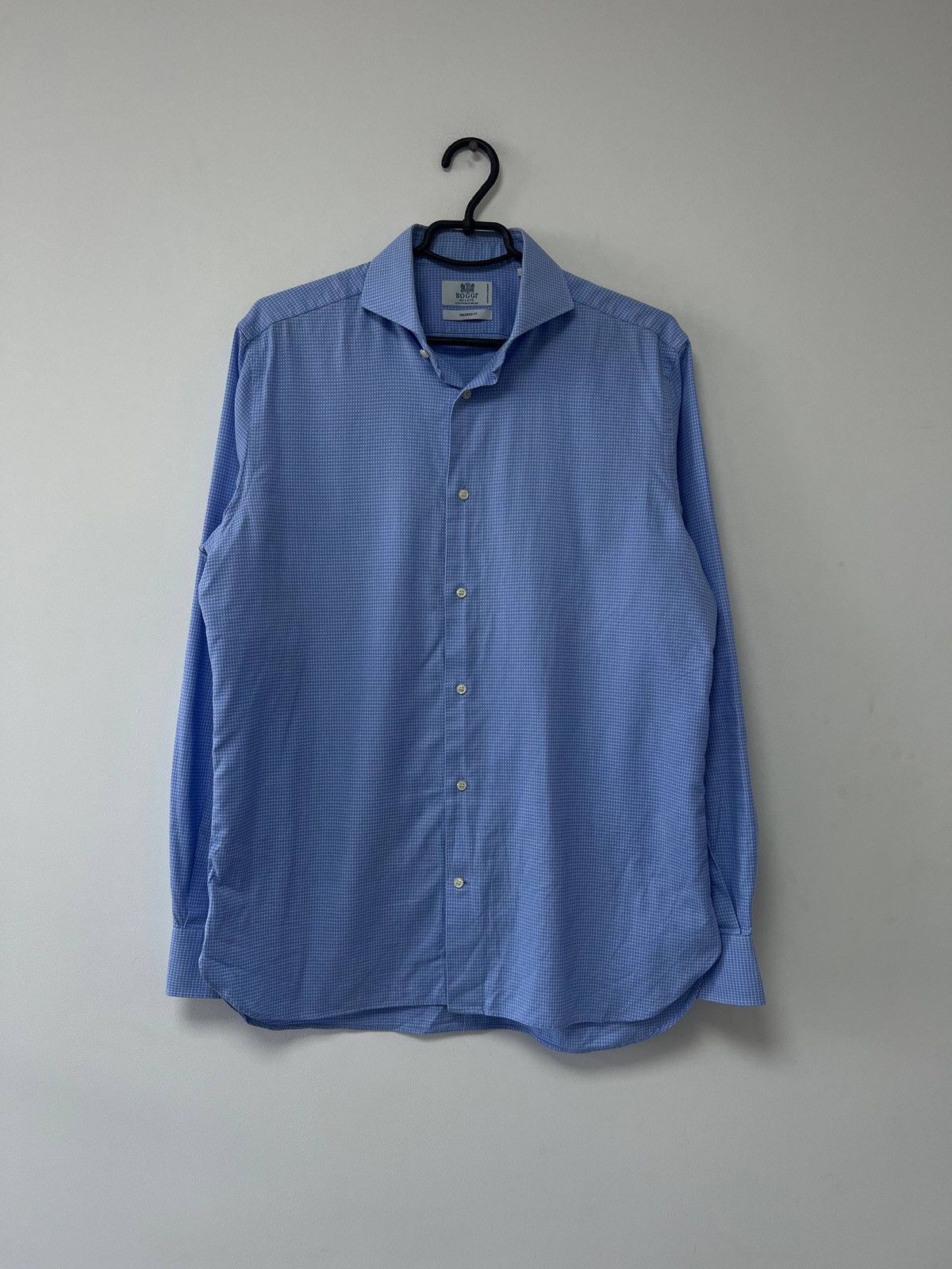 Boggi Authentic Boggi Milano Tailored Fit Button Shirt Blue 41/16 Size US XS / EU 42 / 0 - 2 Thumbnail