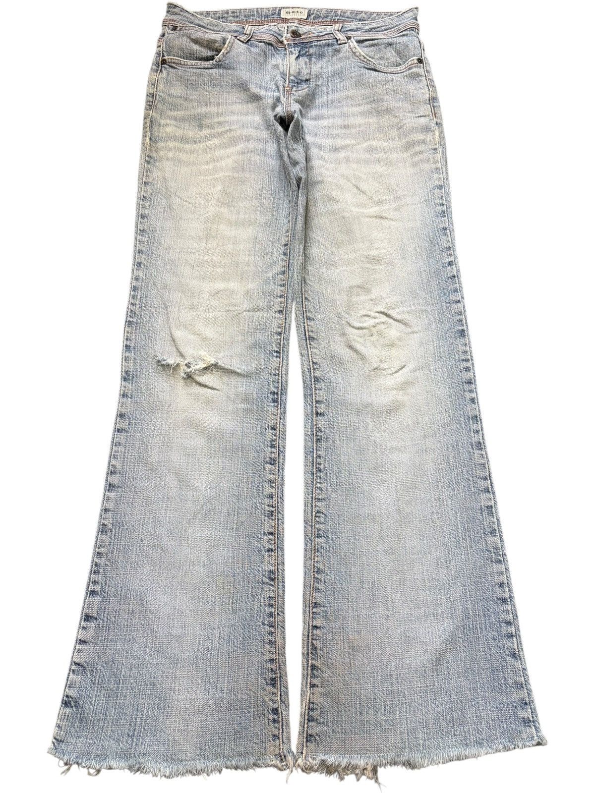 Diesel Vintage Japanese Brand Checkered Distress Flare Jeans Size 30" / US 8 / IT 44 - 1 Thumbnail