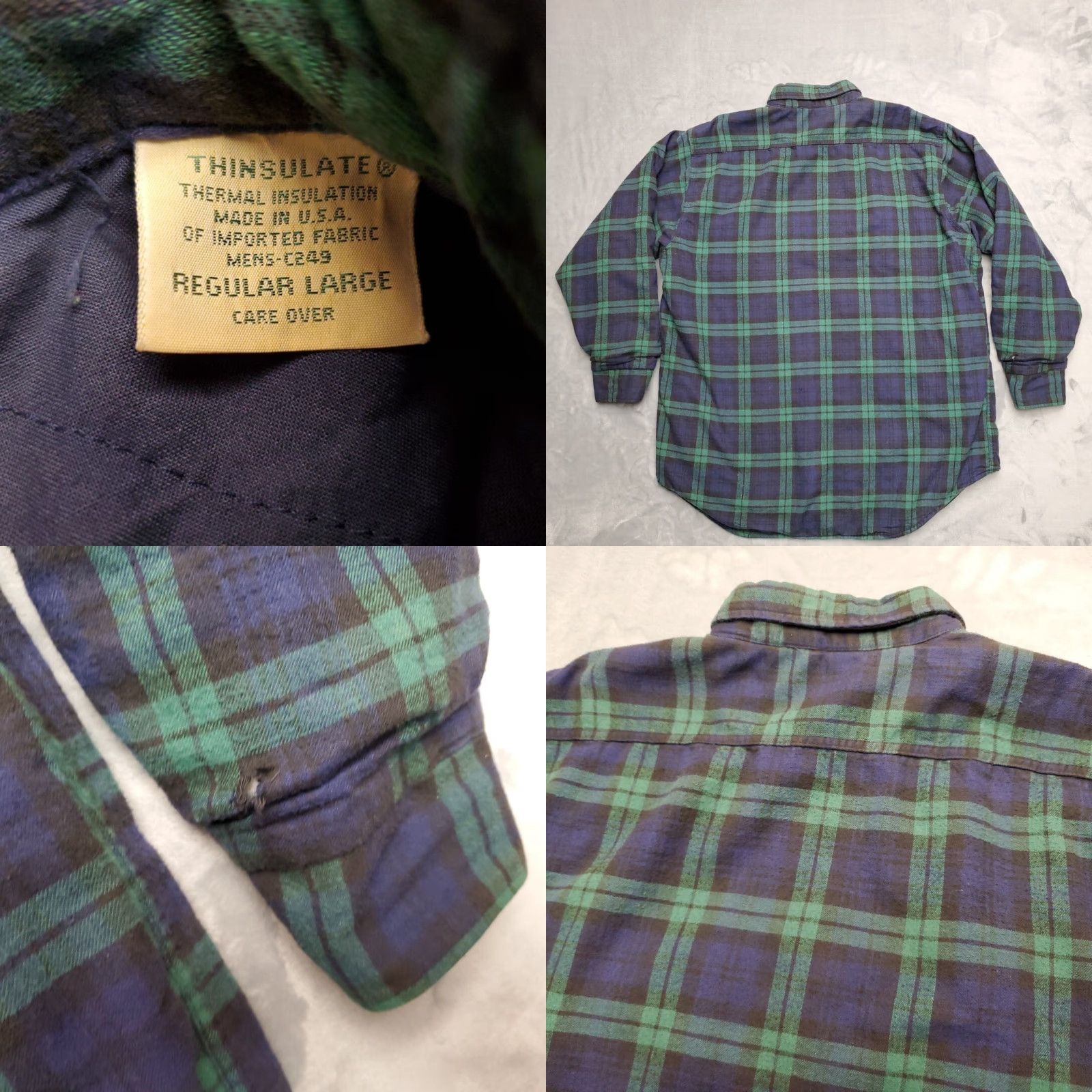 Vintage VINTAGE LL Bean Shirt Mens Large Blackwatch Plaid Thinsulate Flannel Shacket Made in USA Size US L / EU 52-54 / 3 - 8 Thumbnail