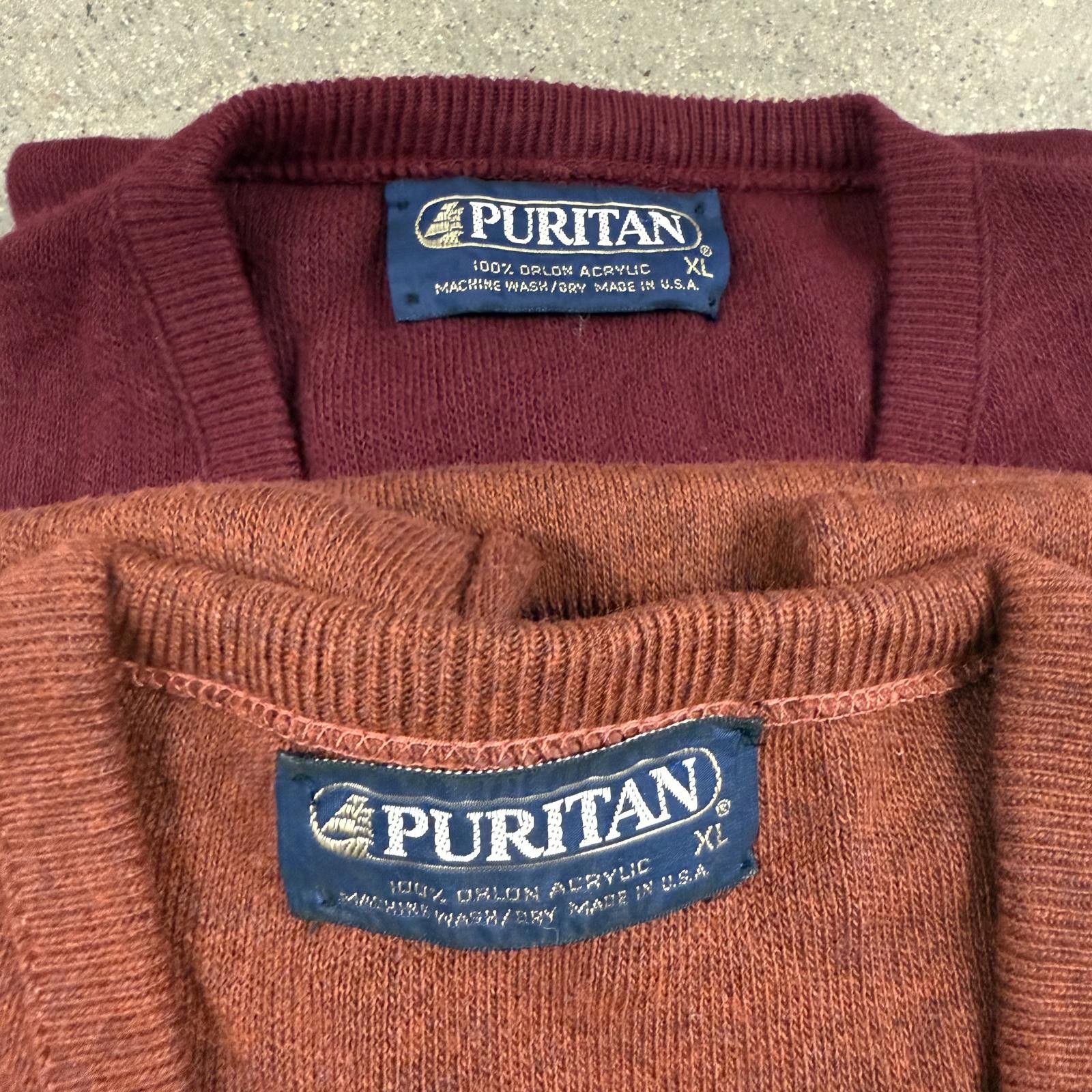 Puritan Lot of 2 Vtg 80s PURITAN Orion Acrylic V-Neck Sweaters XL Size US XL / EU 56 / 4 - 12 Thumbnail