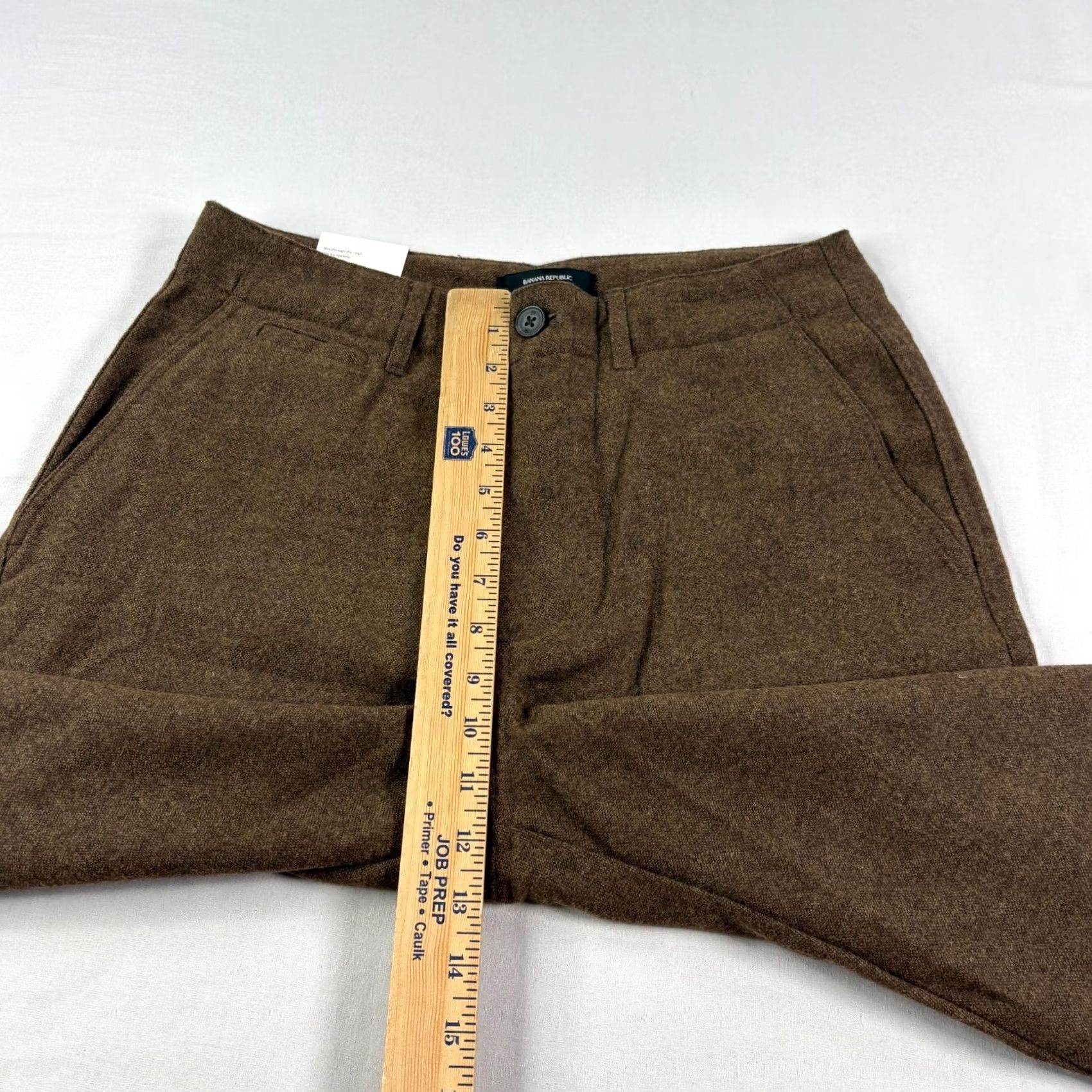 Banana Republic Banana Republic Pants Mens 29x30 Brown Slim Chino Wool Blend Flat Front Casual Regular Mens Size US 29 - 6 Thumbnail