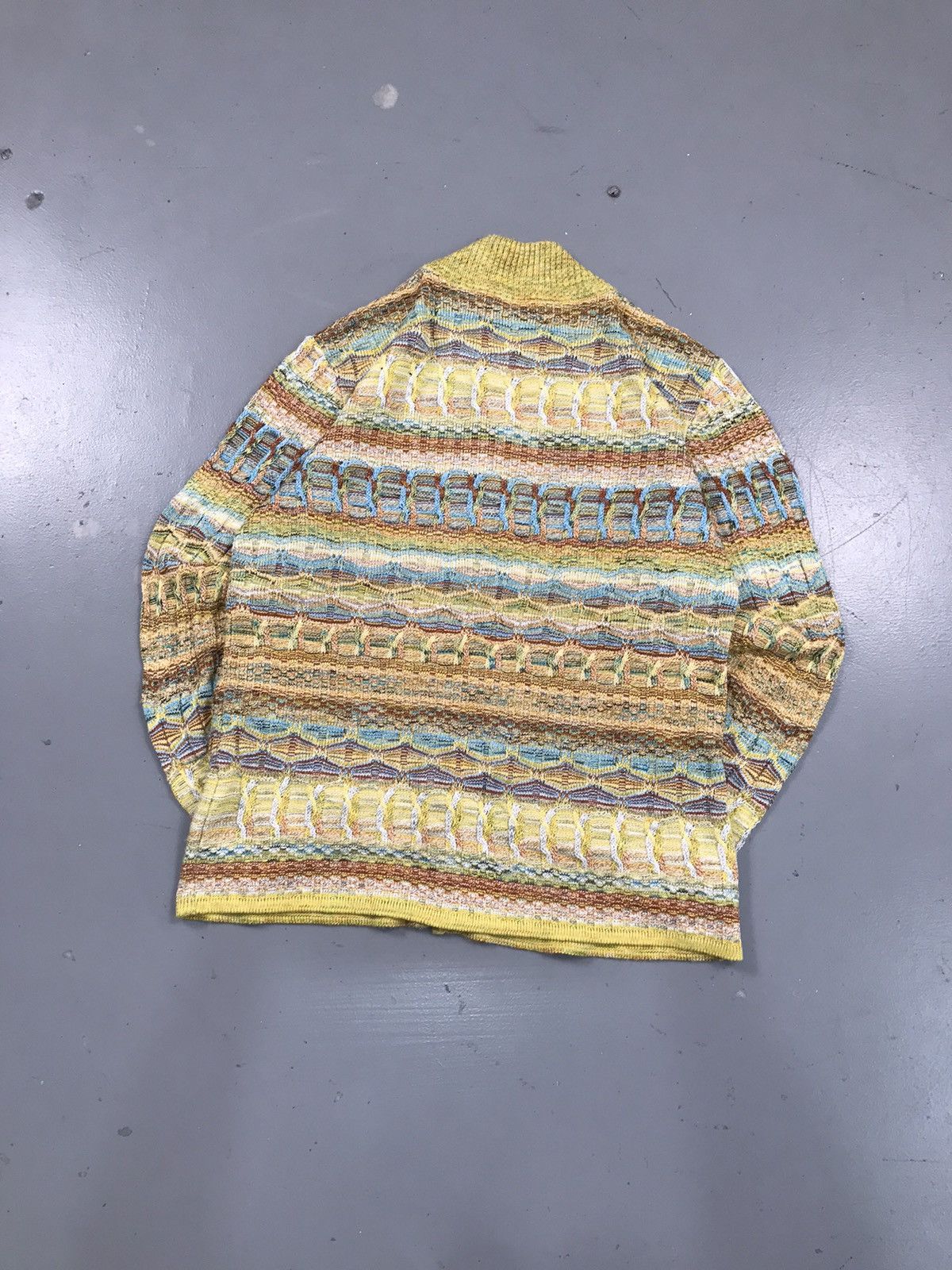 Designer × Vintage Rare Vintage marcazzani 3D knitting zipper sweater Size US M / EU 48-50 / 2 - 6 Thumbnail