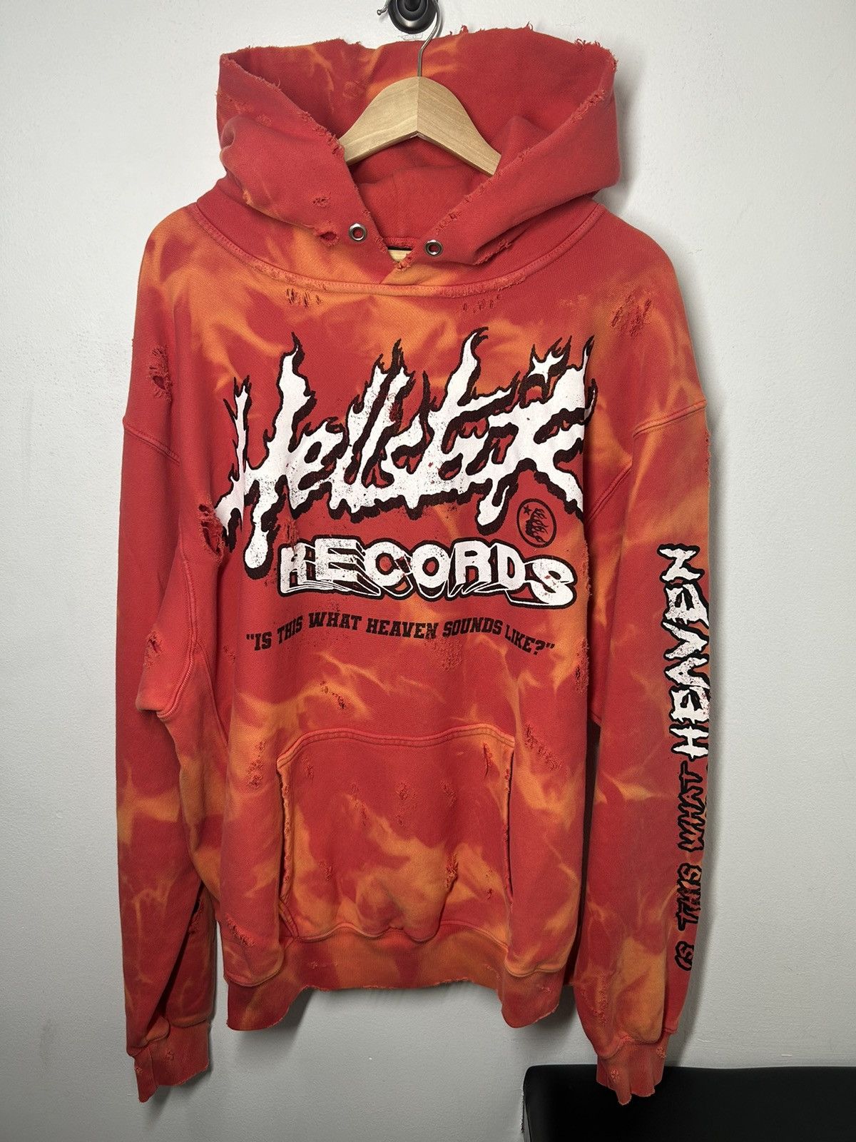 トップス Hellstar Records Lava Hoodie Red Fleece Pullover Records Red Hellstar Hoodie