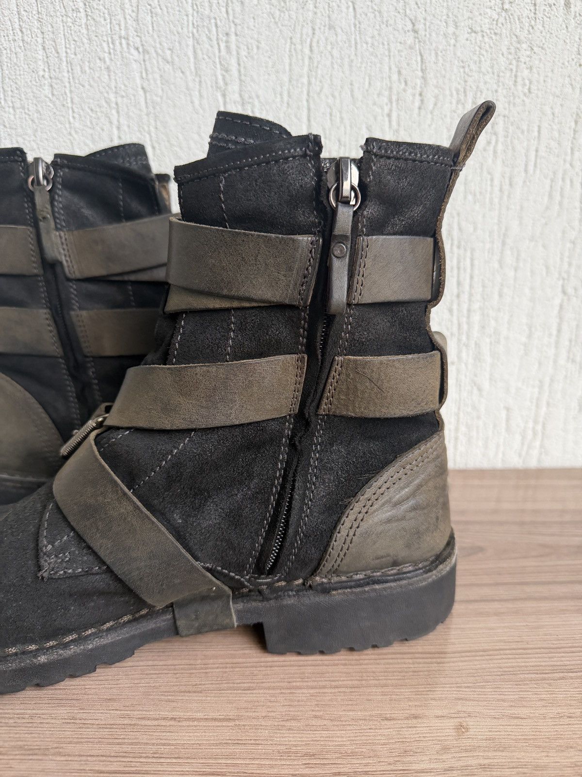 Diesel Y2K 🕷️Blistered leather wrap buckle boots Size US 10 / EU 43 - 14 Thumbnail