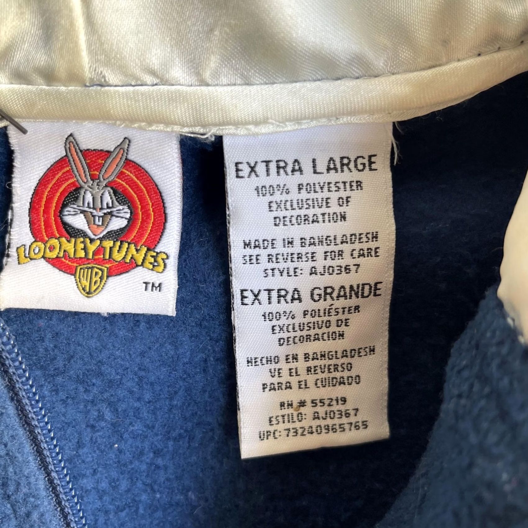 Vintage VINTAGE Looney Tunes Tweety Hoodie Mens XL Blue Fleece Full Zip Sweatshirt 90s Cartoon Bird Size US XL / EU 56 / 4 - 4 Thumbnail