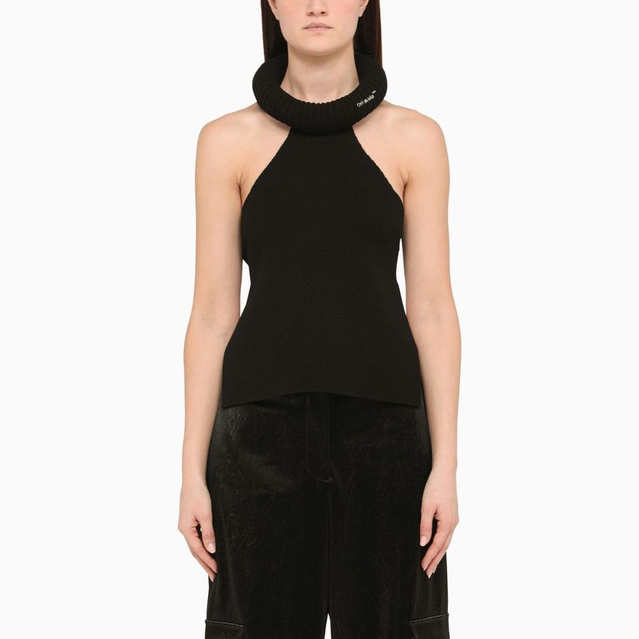 Off-White o1d2blof0924 Jersey Tank Top in Black Size S / US 4 / IT 40 - 1 Thumbnail