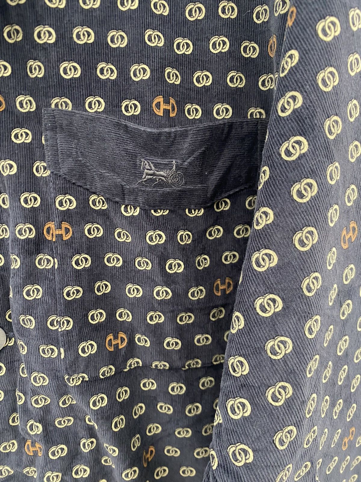 Celine × Vintage 🔥GRAIL Celine Monogrammed Overprint Corduroy Luxury Pyjamas Size US L / EU 52-54 / 3 - 5 Thumbnail