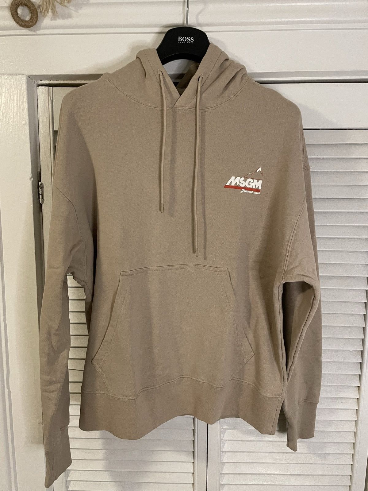 image of Msgm Hoodie in Tan, Men's (Size Large)