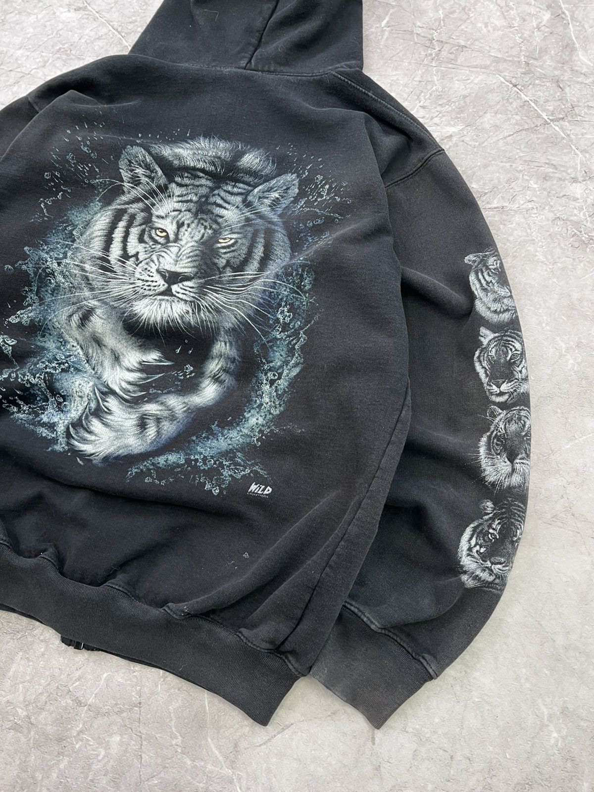Harley Davidson × Japanese Brand Tiger Vintage Y2K Harley Davidson Sun faded Hoodie Flame Size US L / EU 52-54 / 3 - 11 Thumbnail